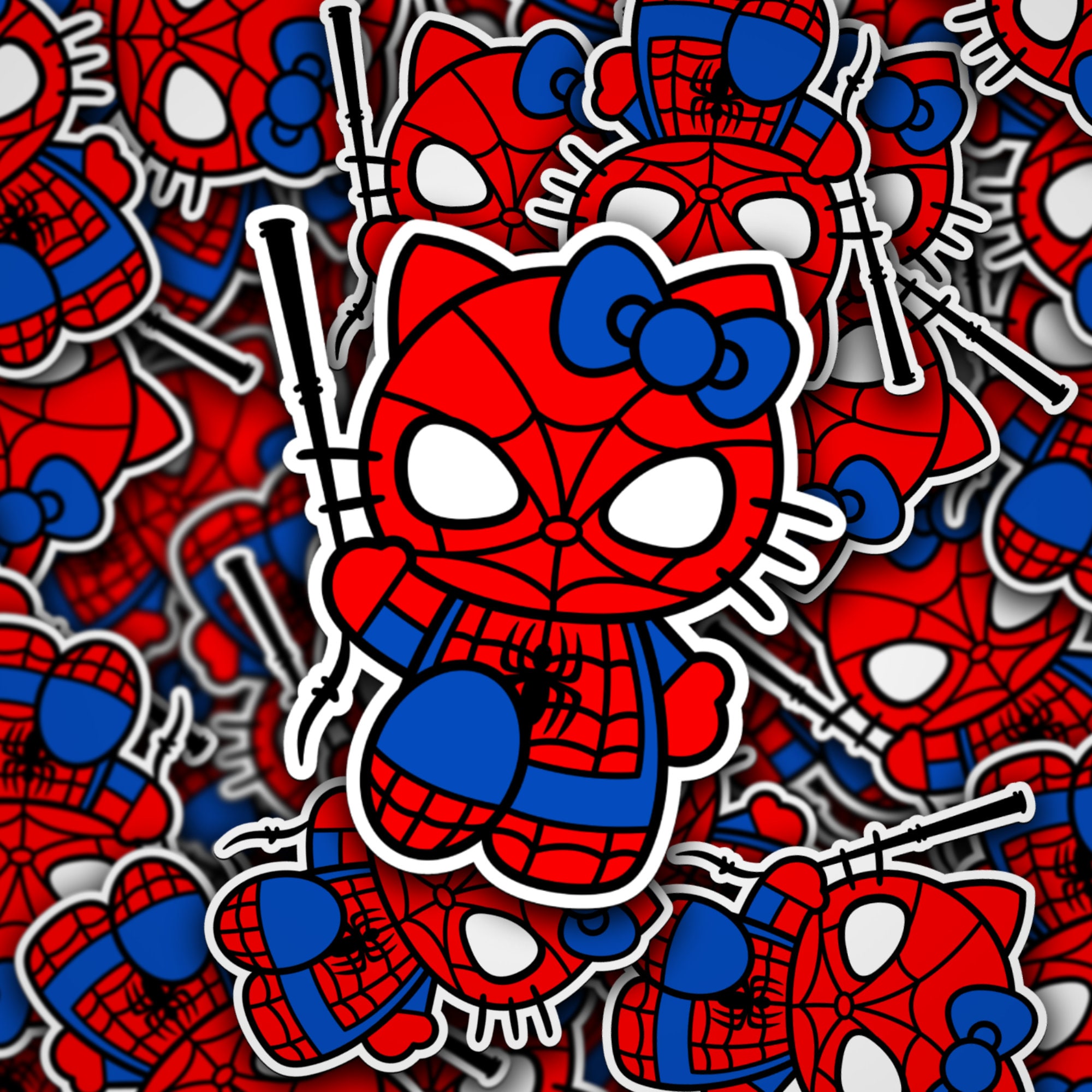 Spider Man Hello Kitty Sticker, Hello