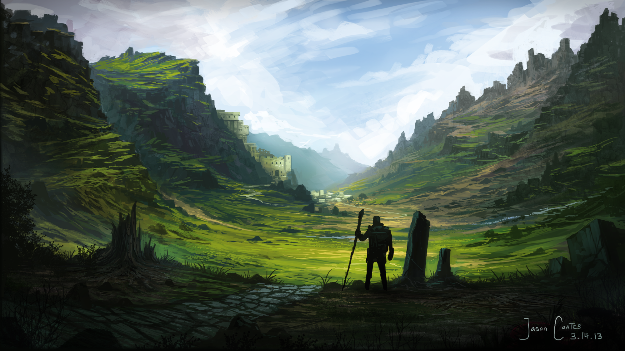 Fantasy landscape. Digital painting, r