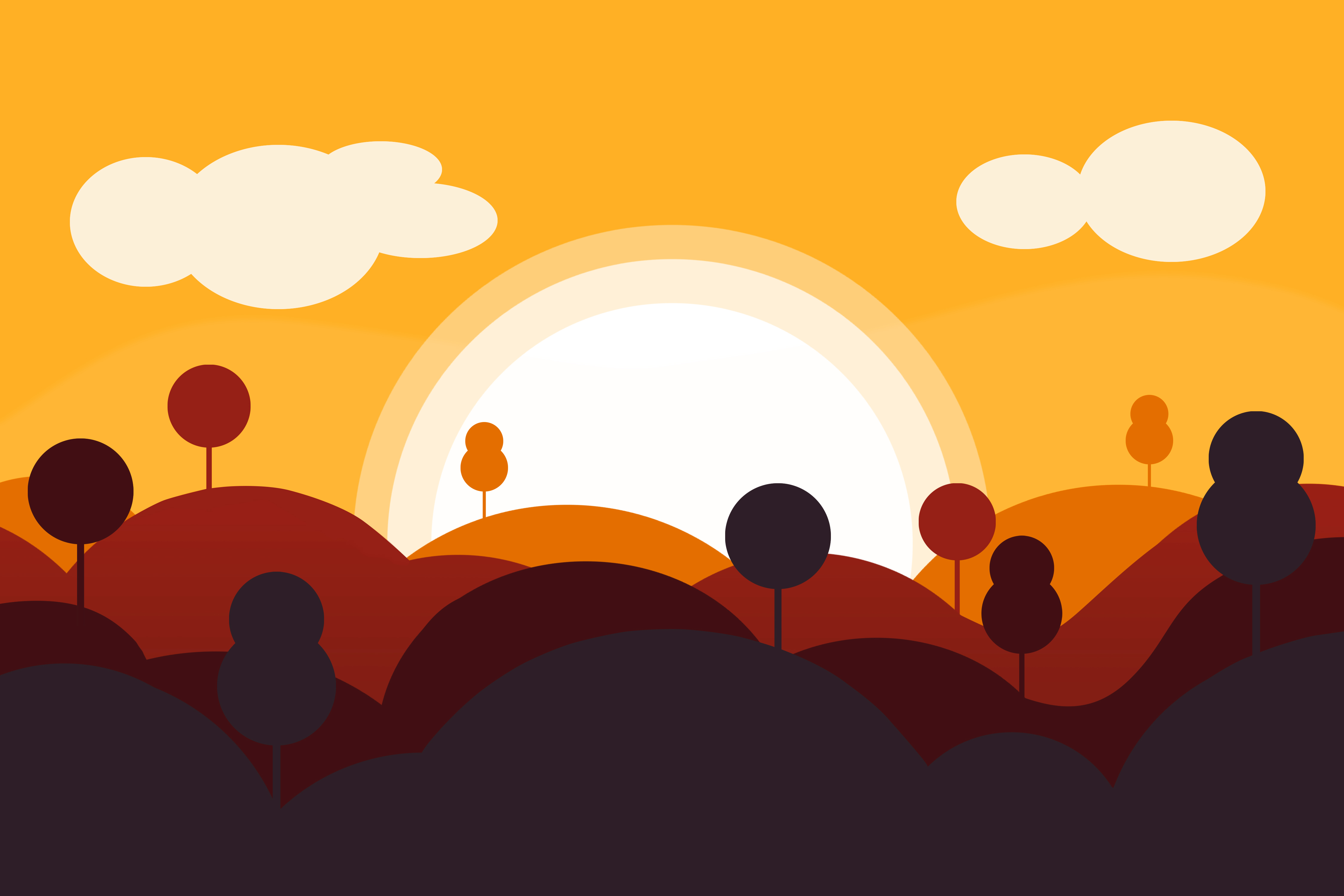 Vector Landscape Wallpaper 4K, Digital
