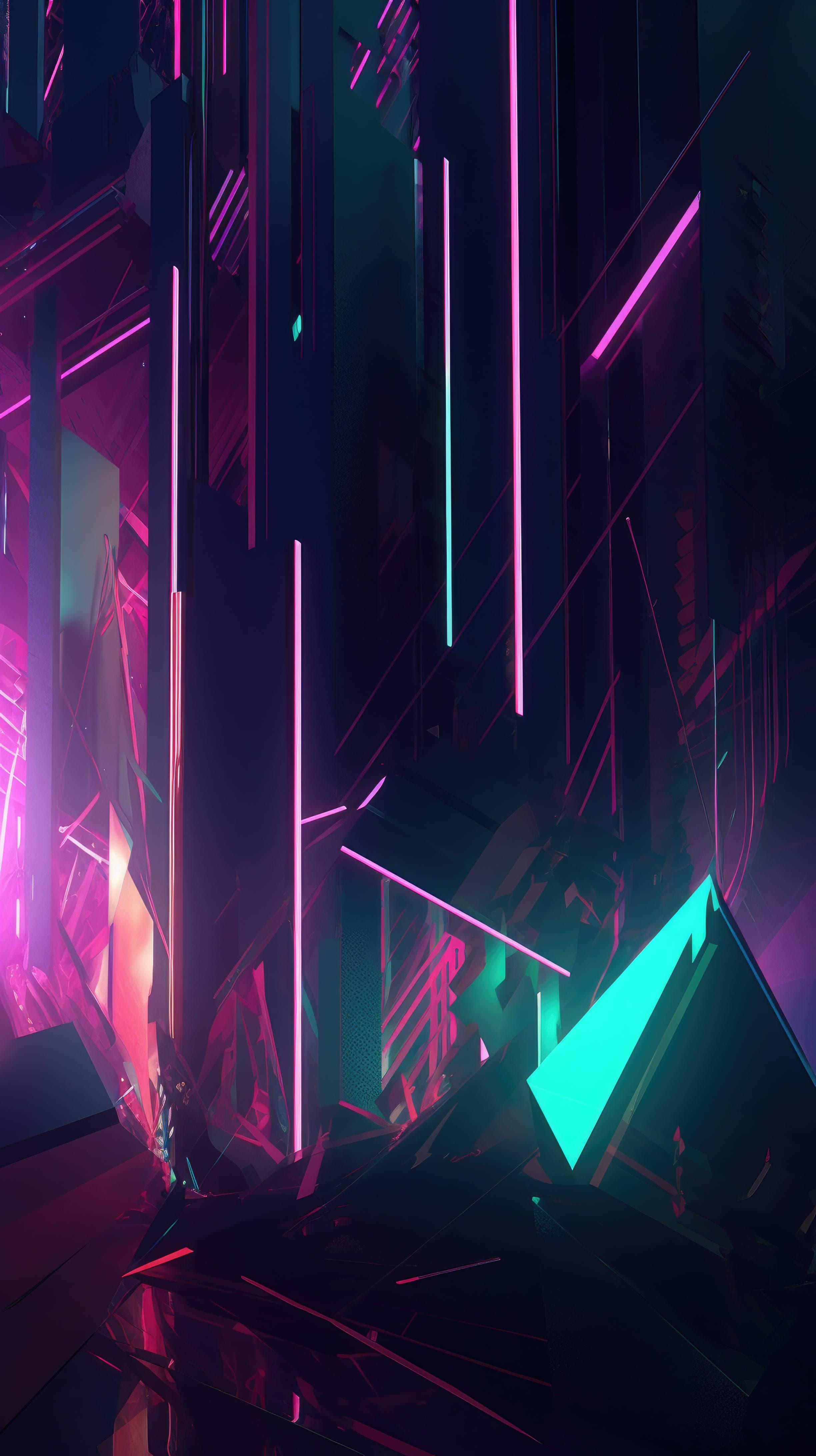 A digital art wallpaper featuring a 3D