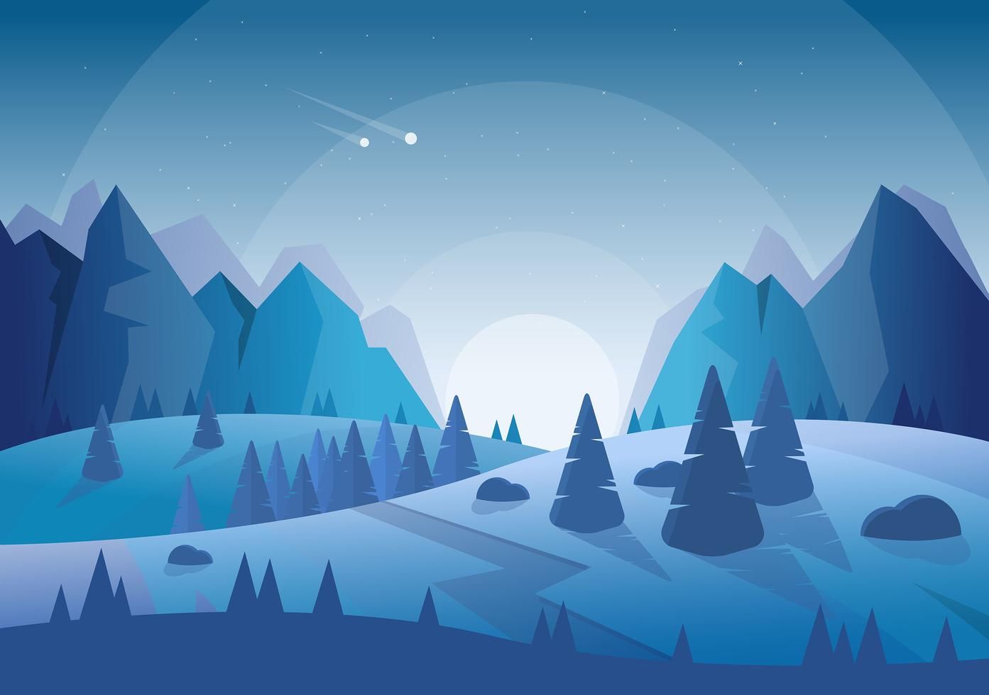 landscape illustration Wallpaper