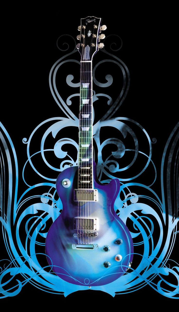 Guitar Art Blue Music 4K Wallpaper