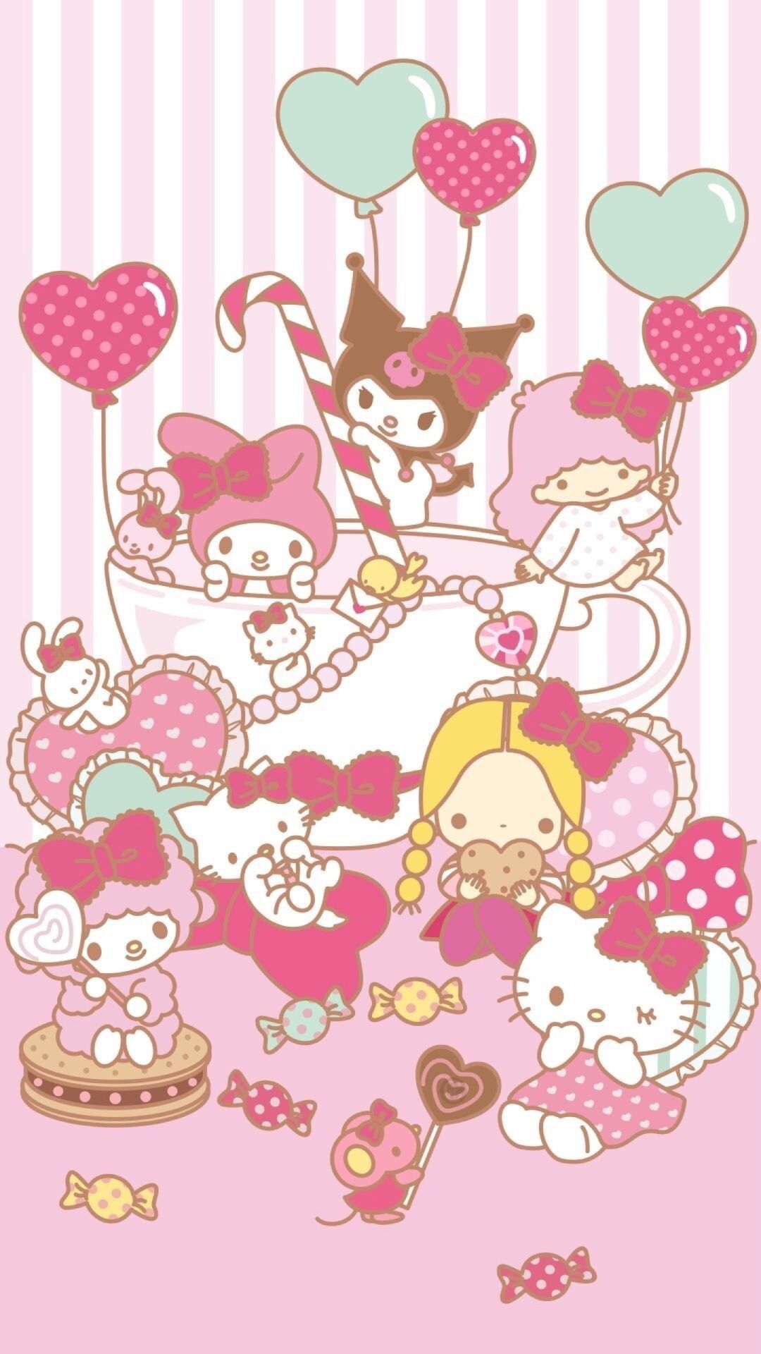 Hello kitty background, Sanrio