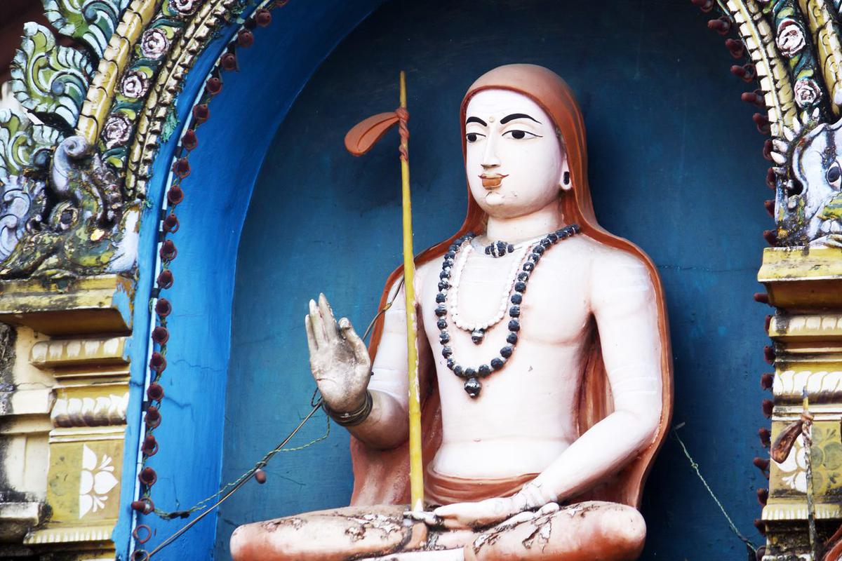 The shaven head of Adi Shankara