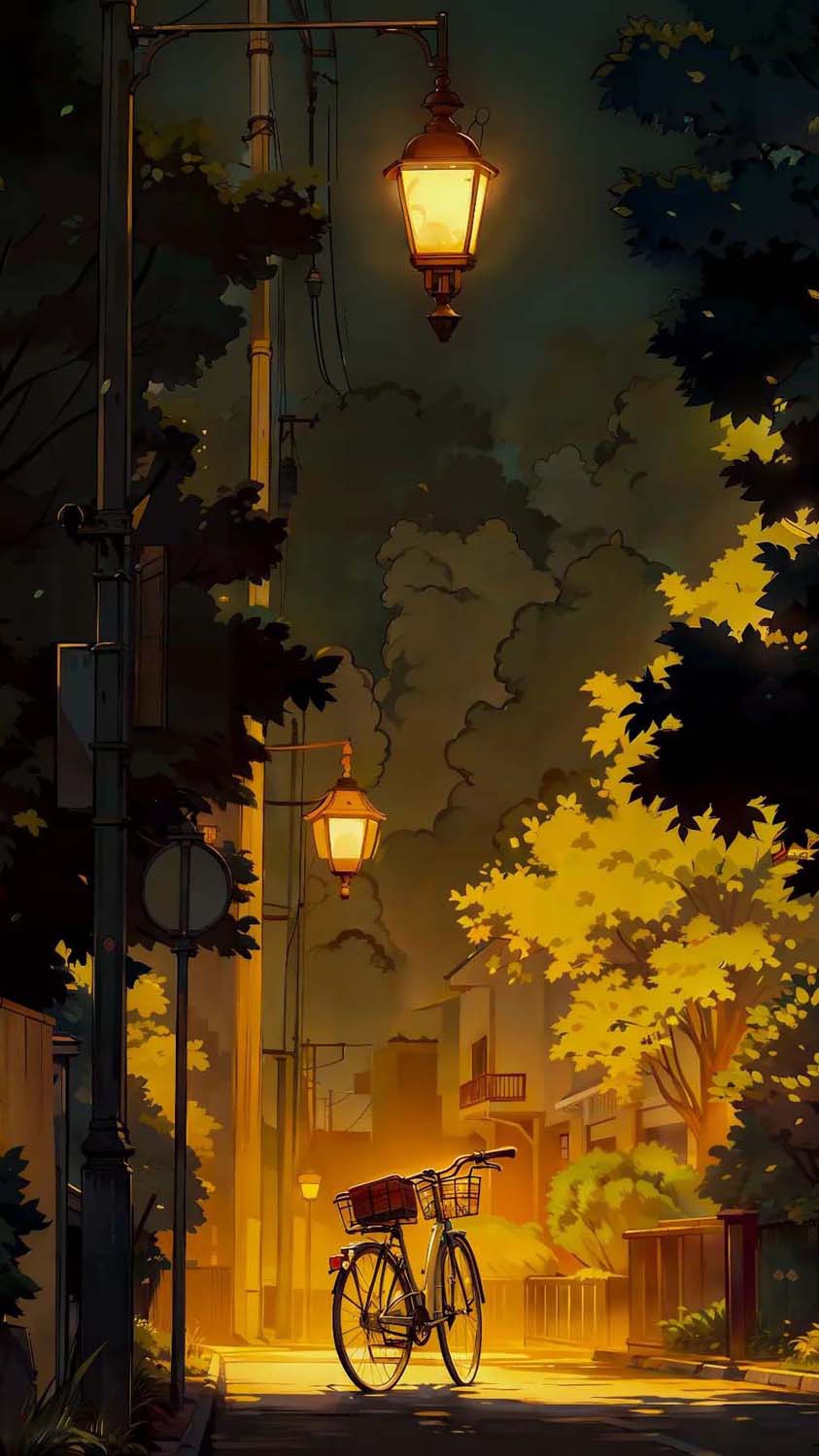 Retro Street Lights iPhone Wallpaper 4K