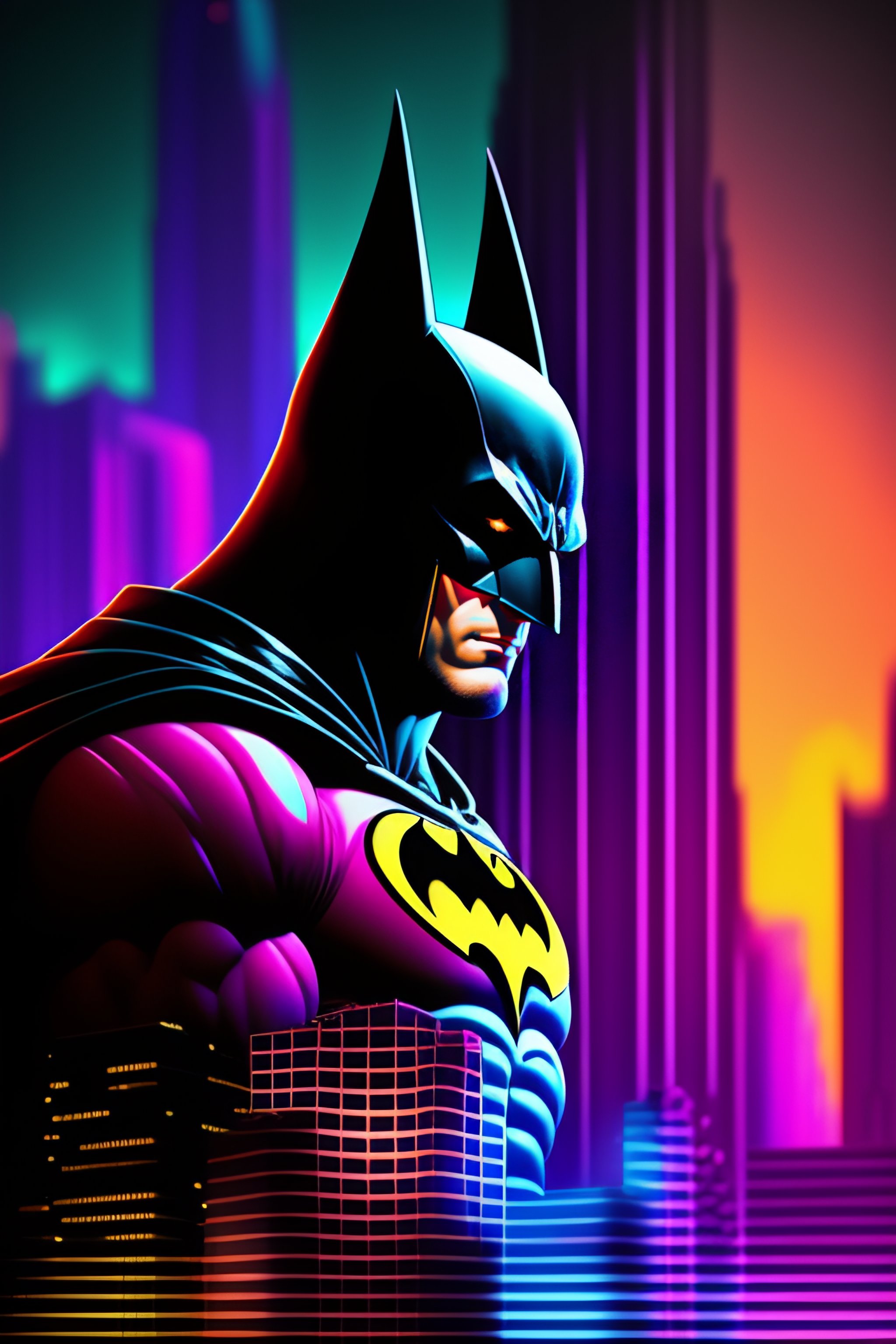 Pixel image Batman destroyed