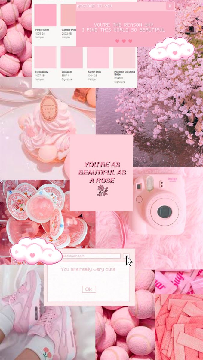 Asthetic pink wallpaper. Pink