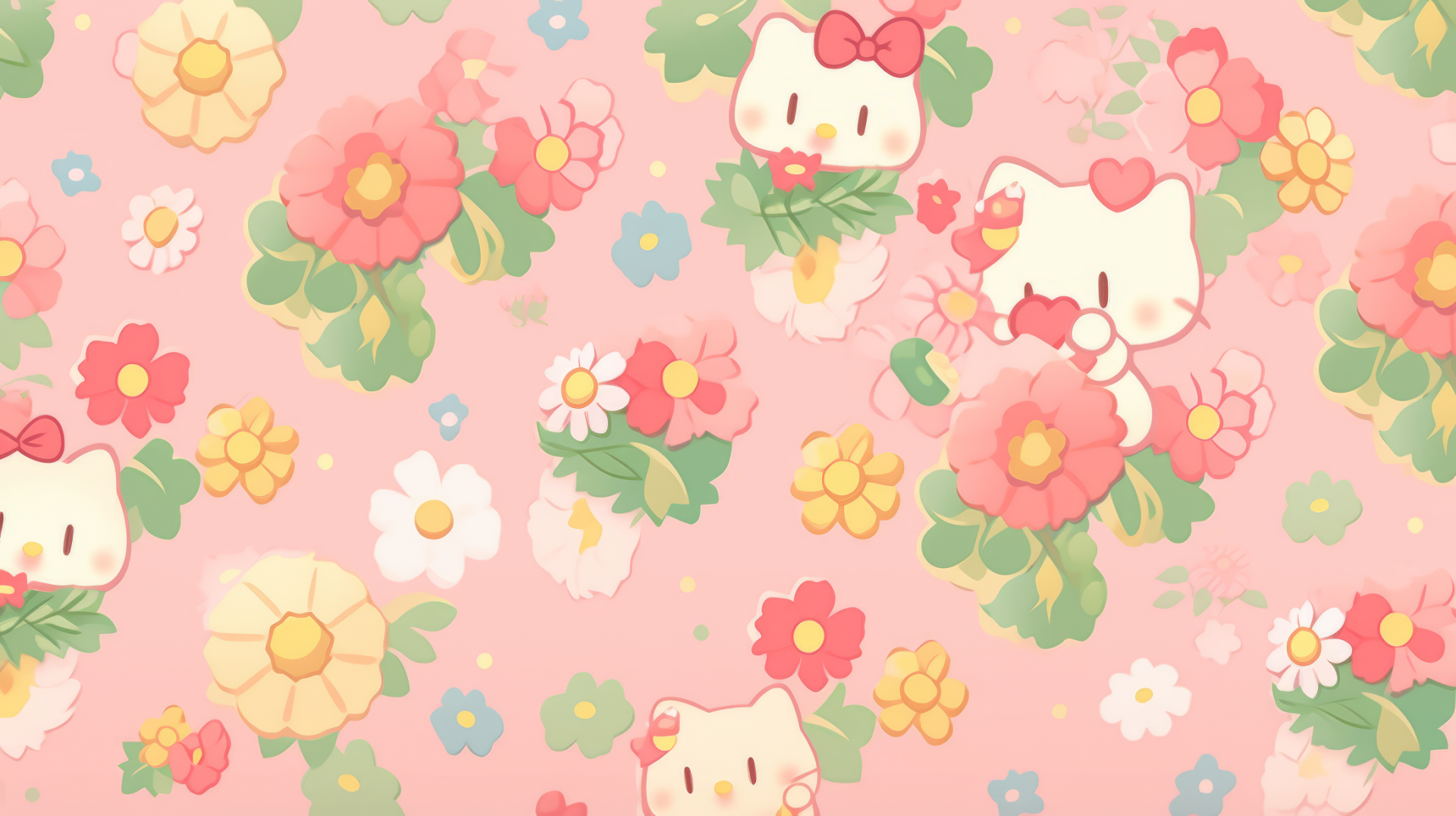 Hello Kitty Floral HD Wallpaper