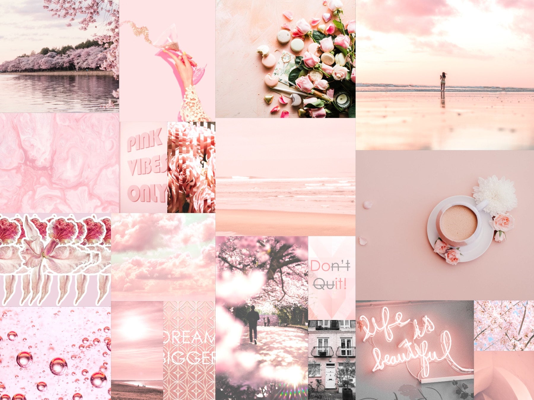 Wall Collage Kit 90 Pics Light Pastel