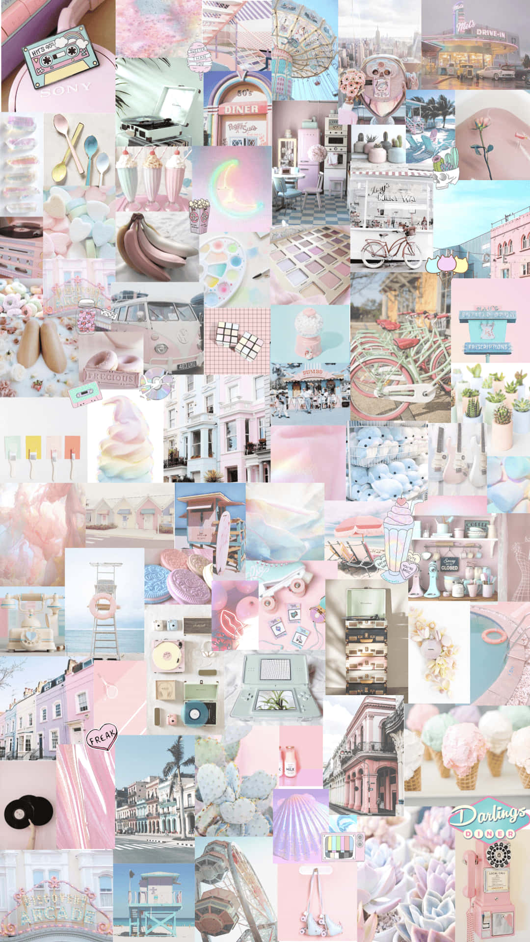 Aesthetic Pink Collage Wallpaper