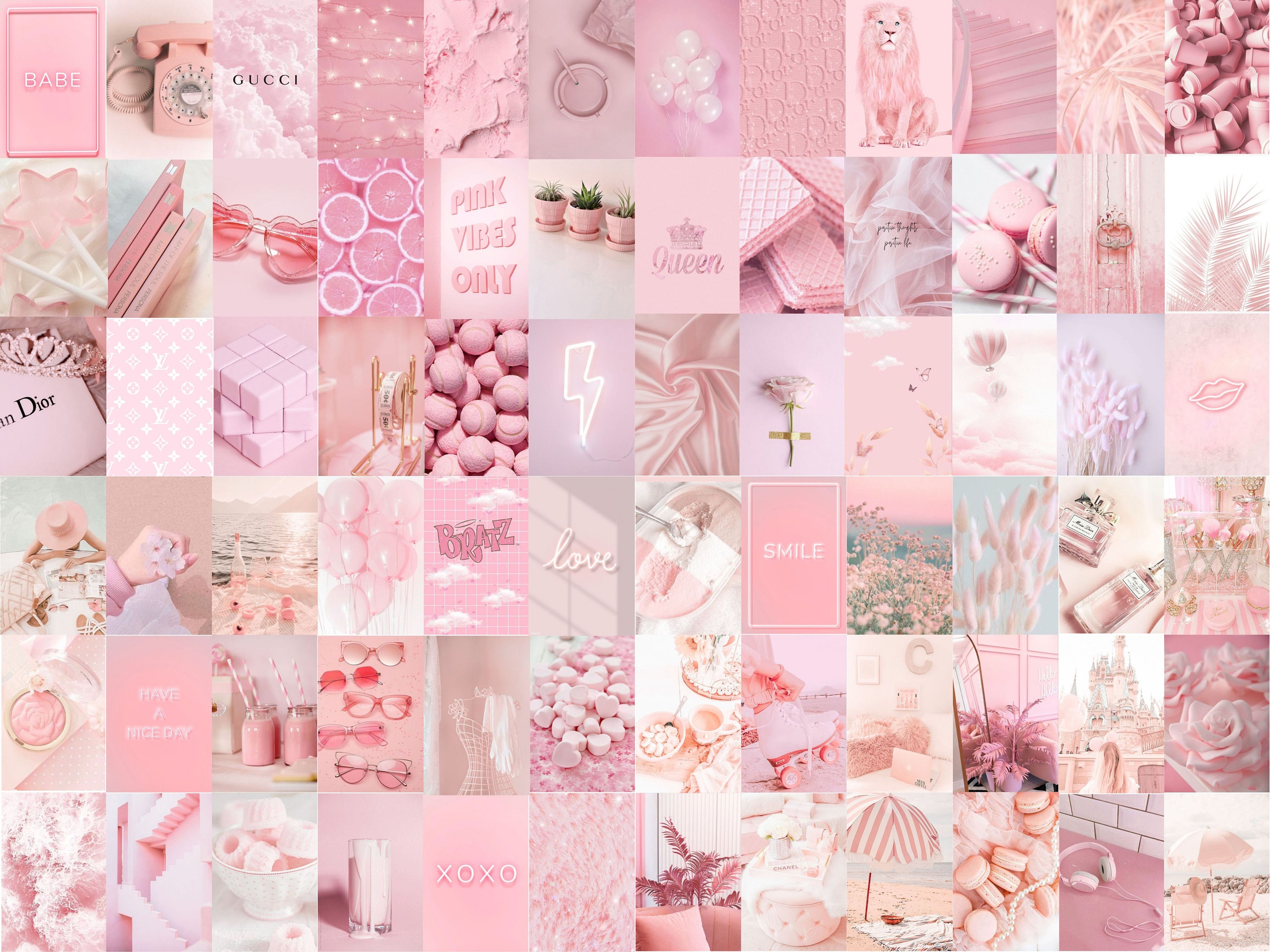 Blush Pink Collage Kit, Pastel Pink
