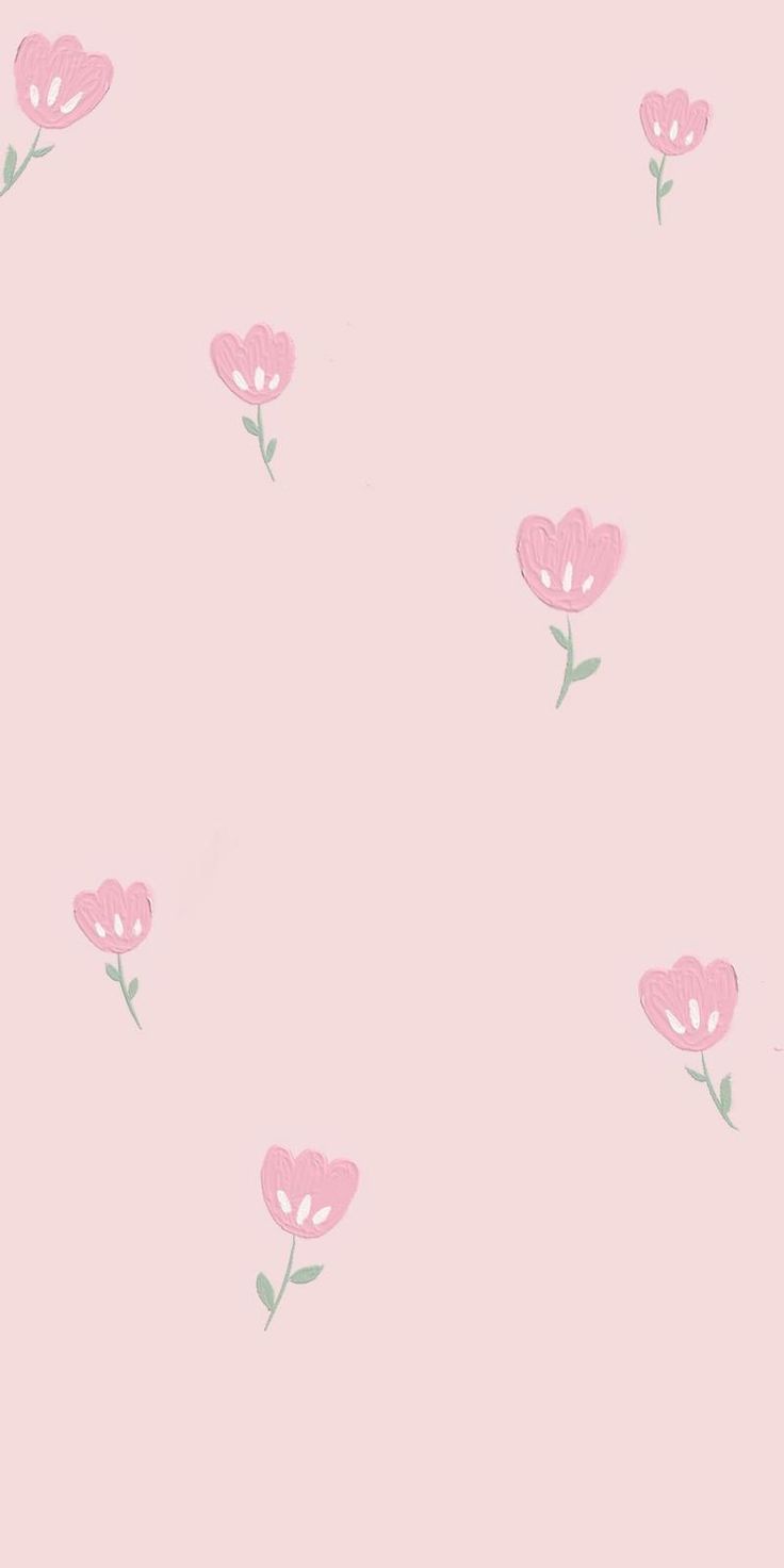 Light Pink Hand Drawn Tulip Aesthetic