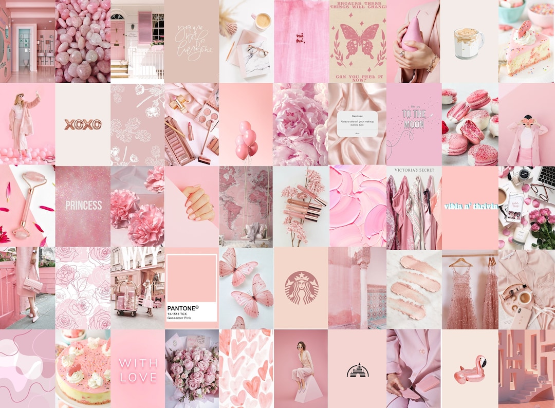 Photo Wall Collage Blush Light Pink
