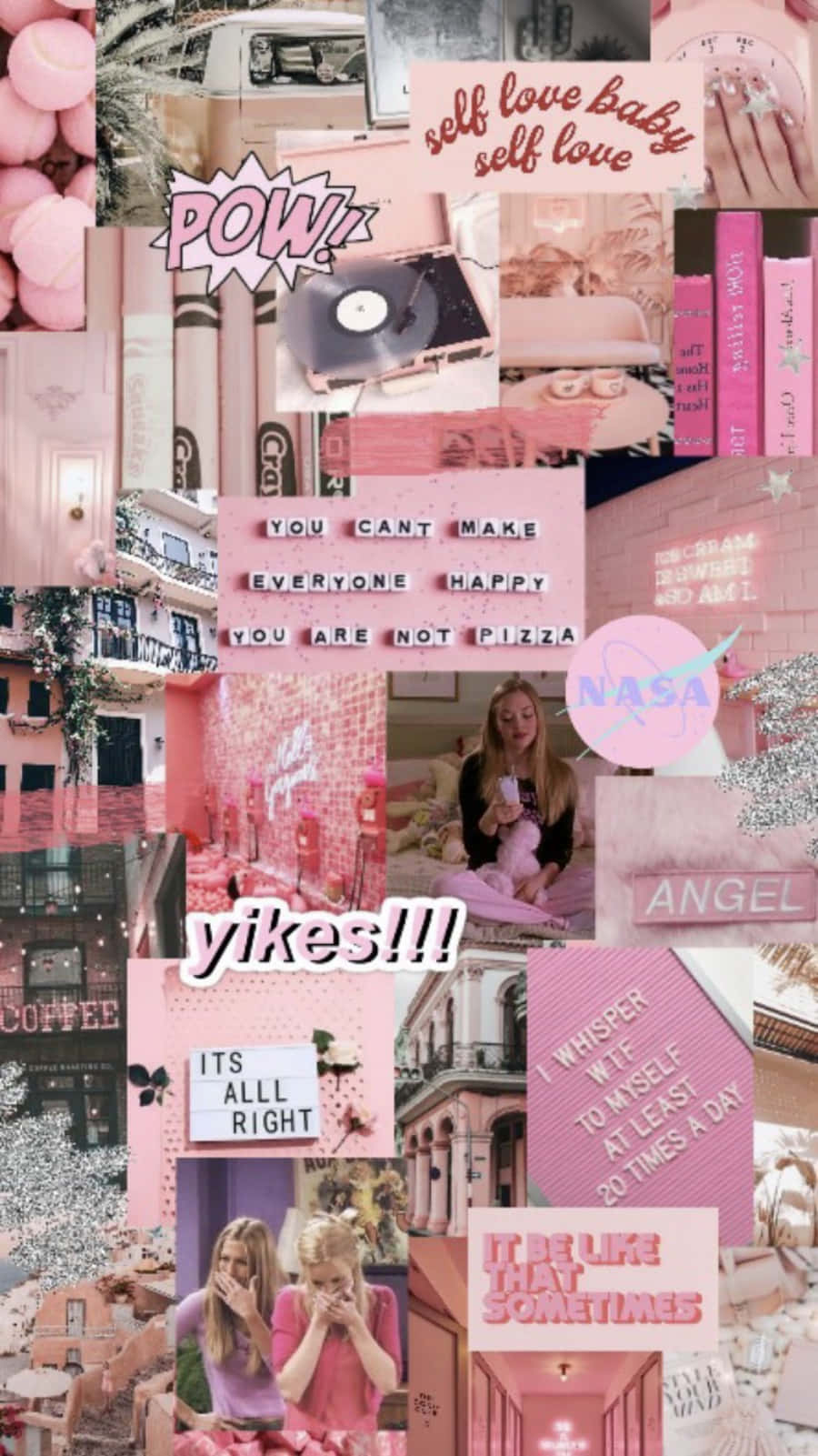 Aesthetic Pink Collage Wallpaper