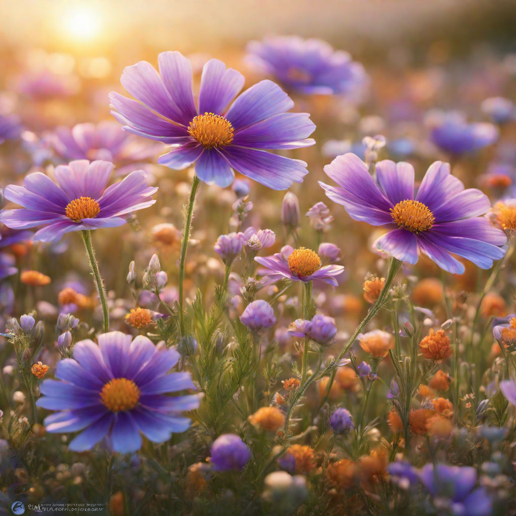violet white flowers in nature