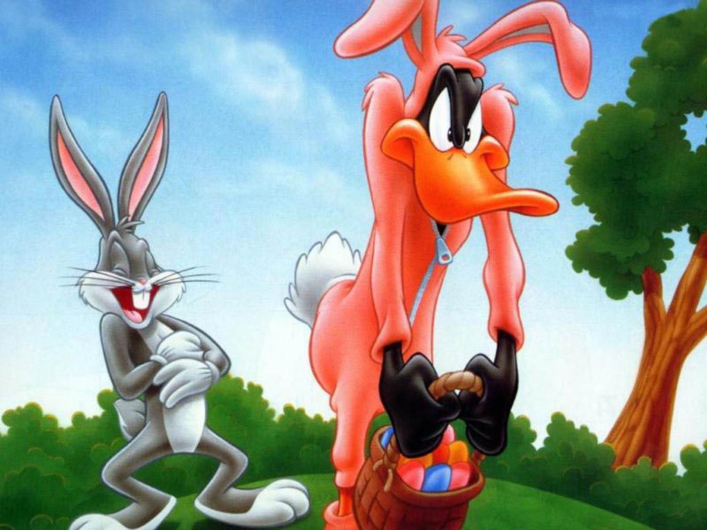 Daffy duck as the Easter Bunny. Looney