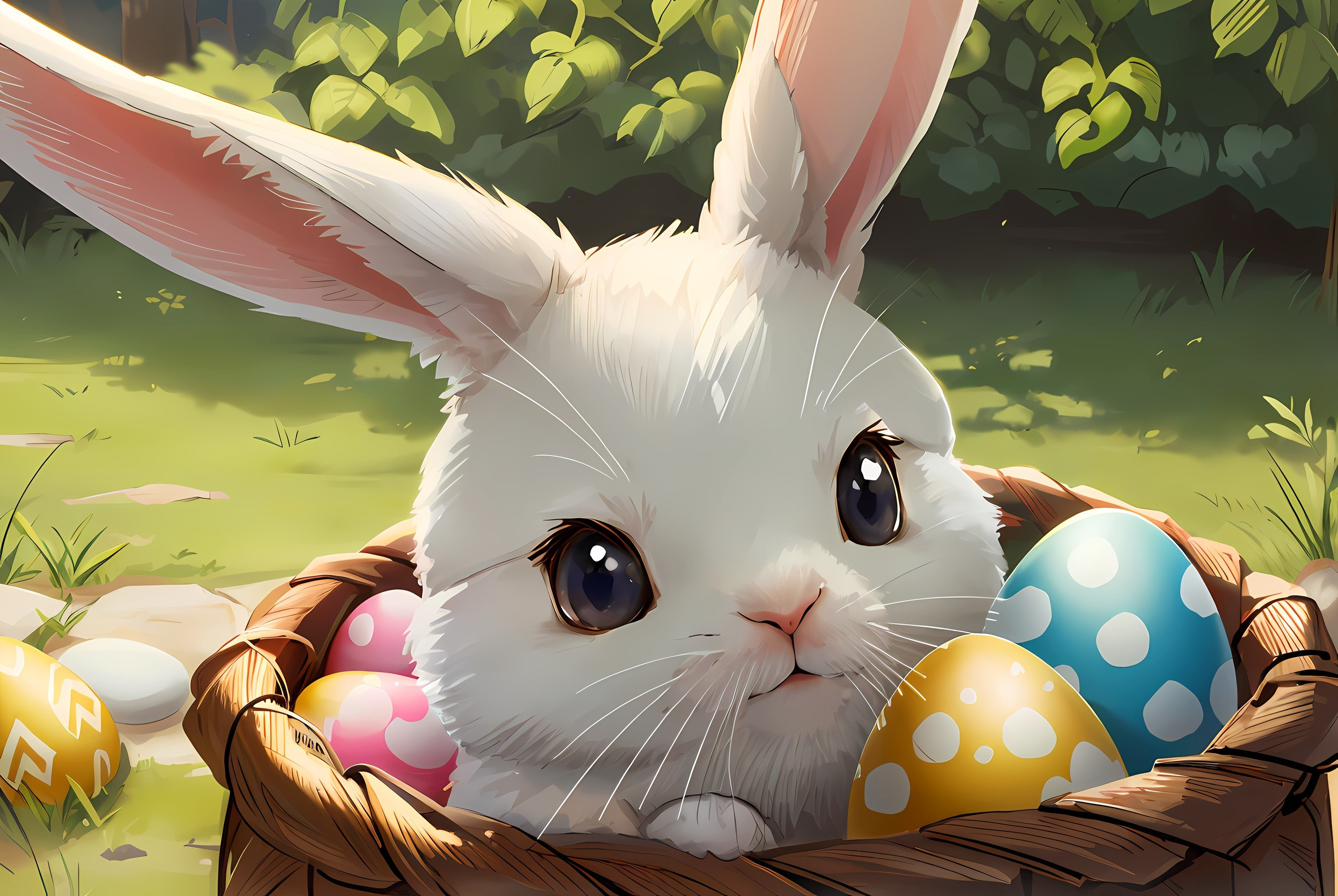 Digital Artwork Cute Easter Bunny