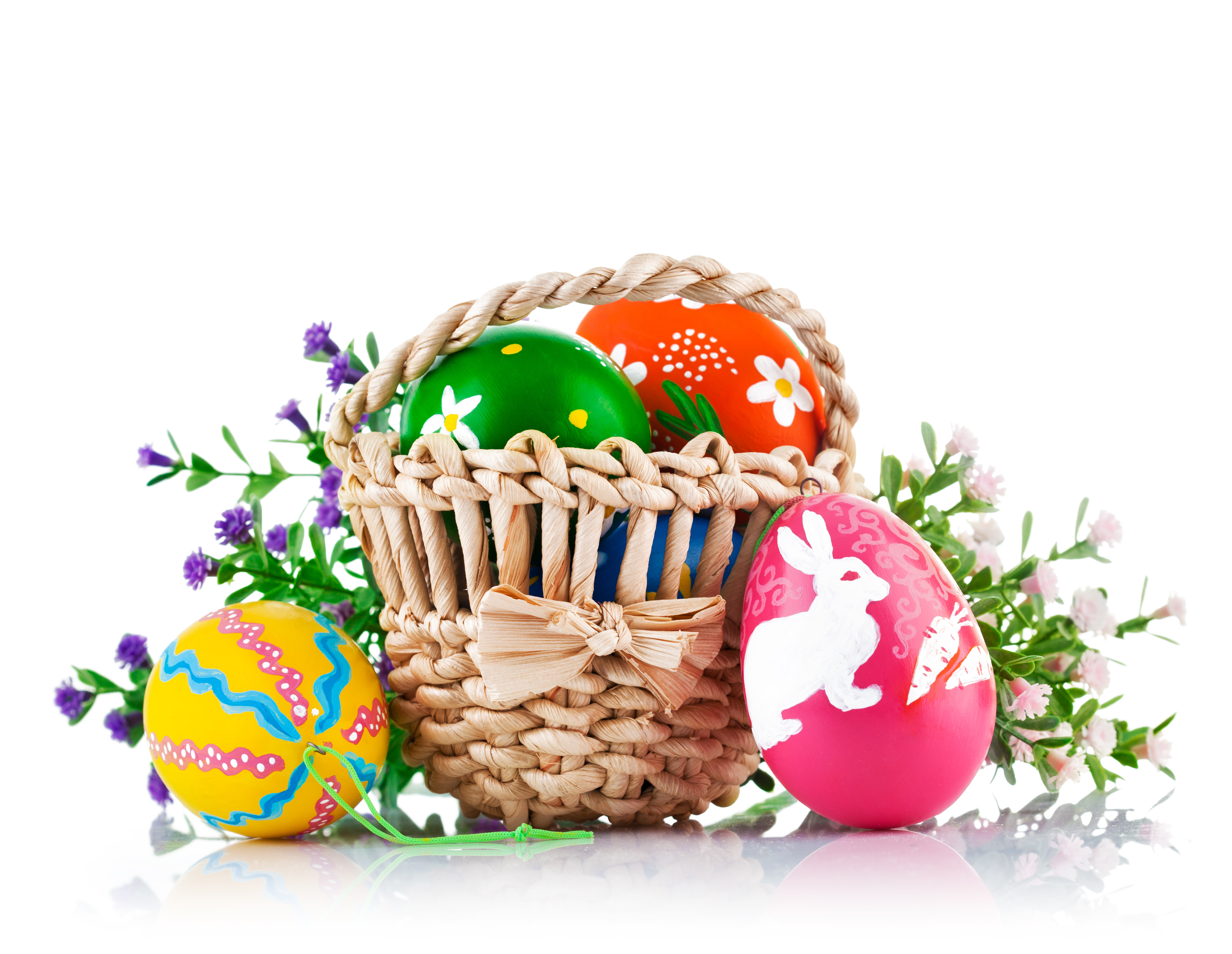 Easter egg Wicker basket Holidays 5255x4069