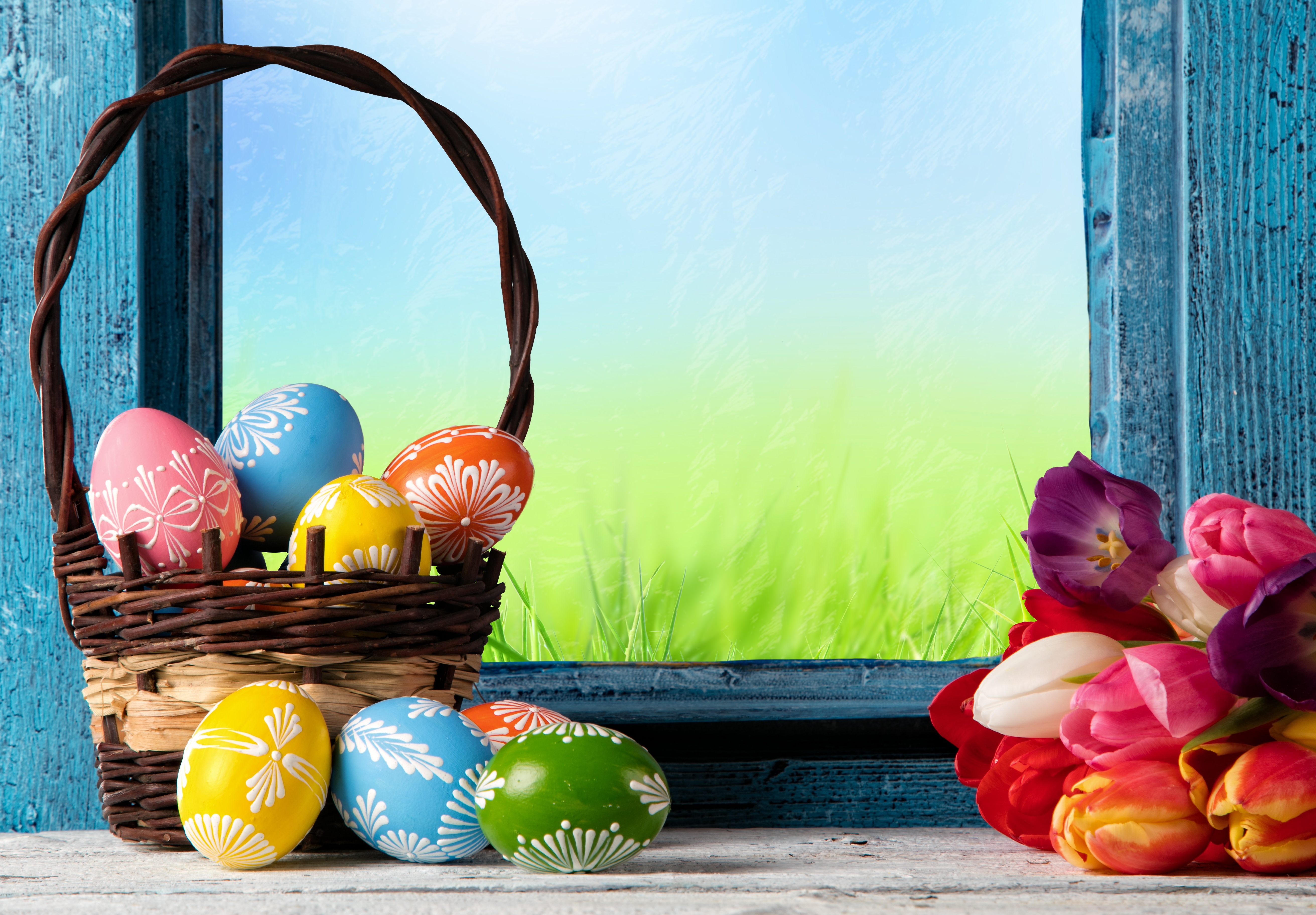 Easter Eggs and Tulips