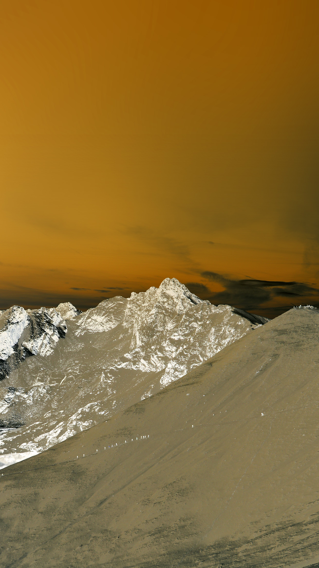 Winter Mountain Snow Gold Nature