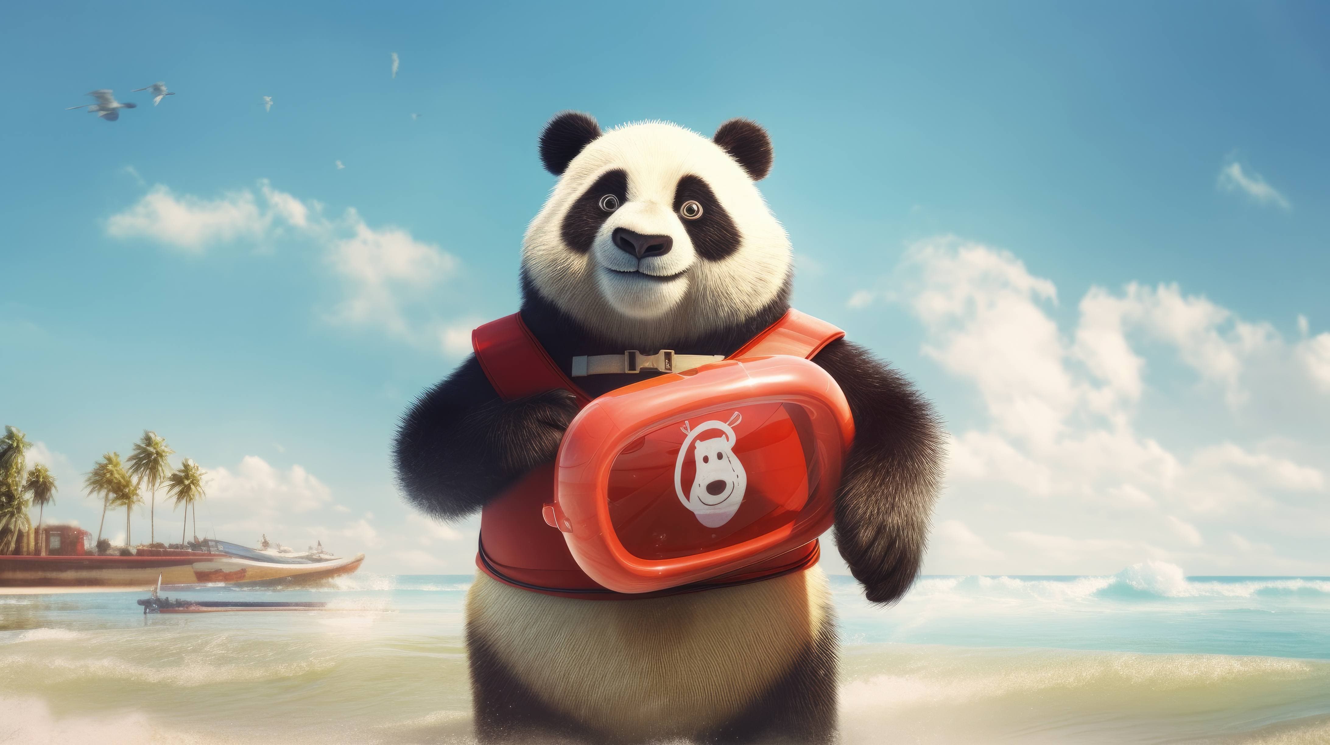 A 4K ultra HD wallpaper of a panda