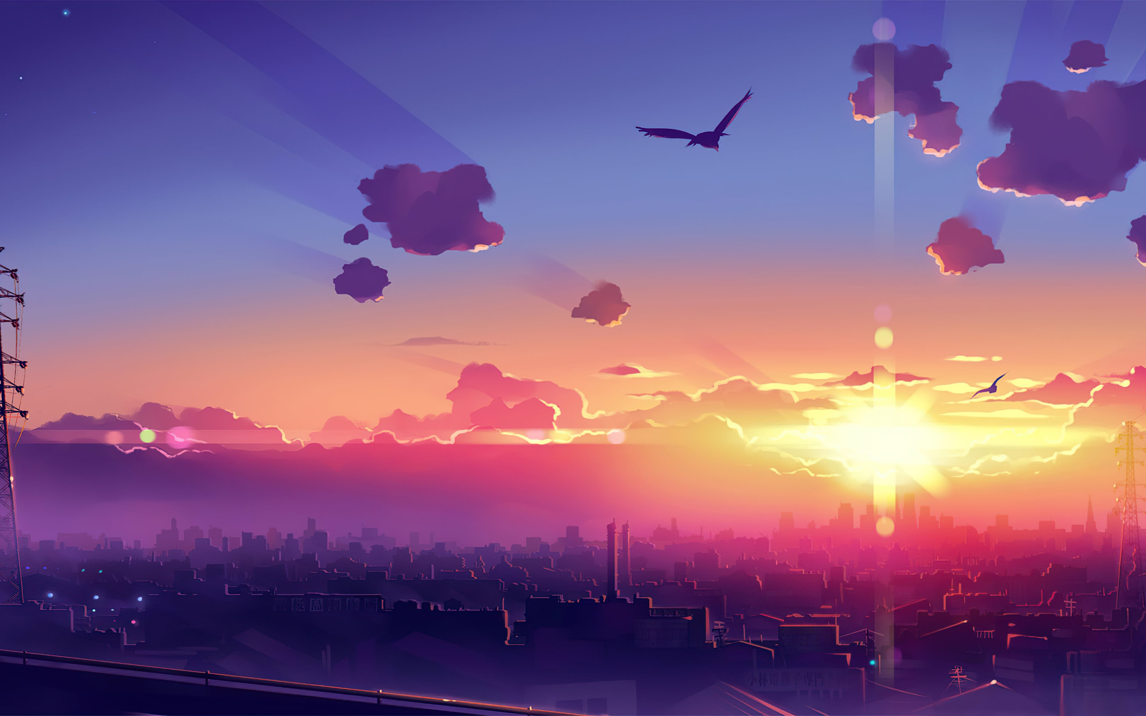 Anime Scenery Sunset 4k [3840x2400], r