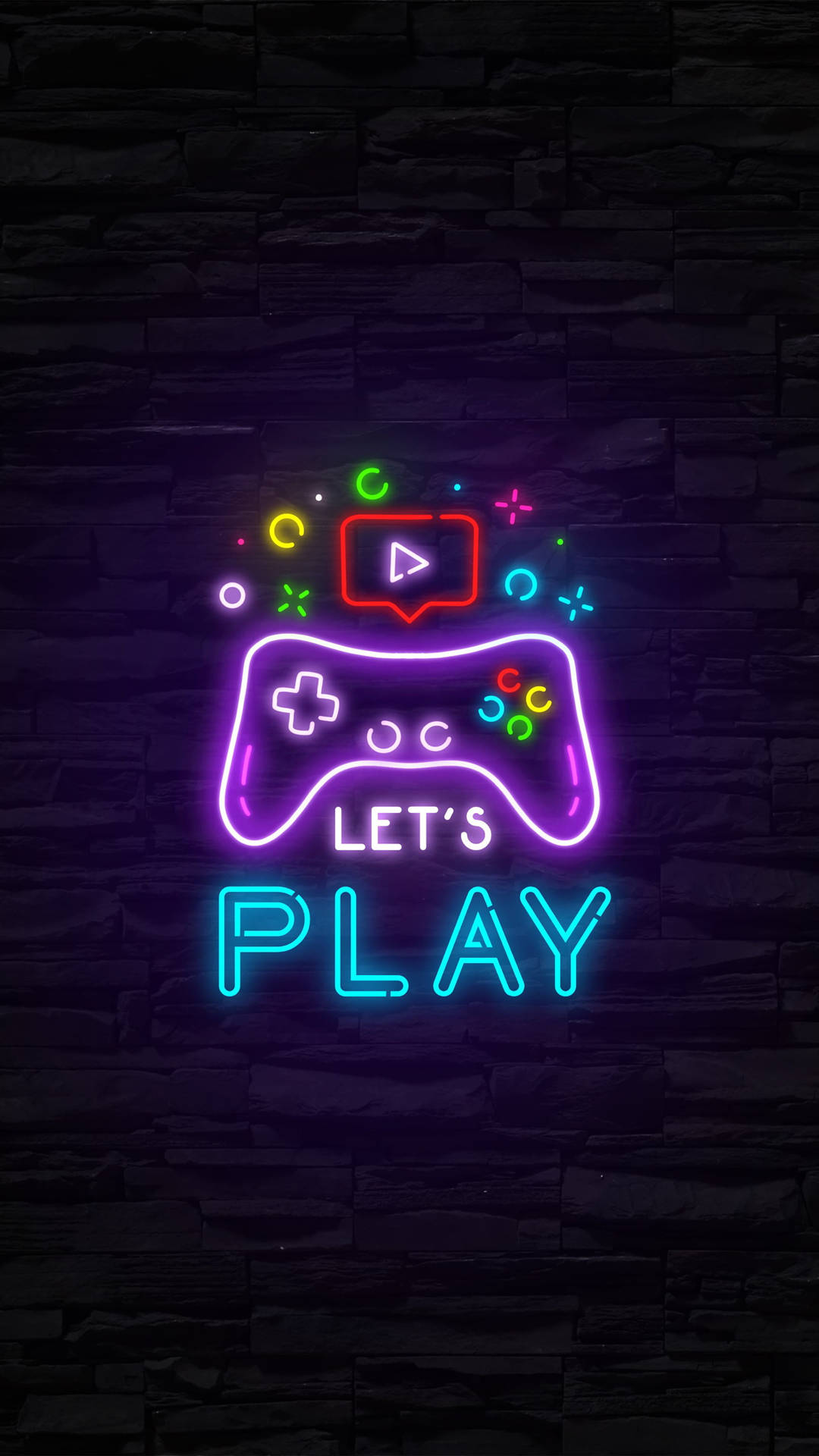 Play Neon Aesthetic iPhone Wallpaper