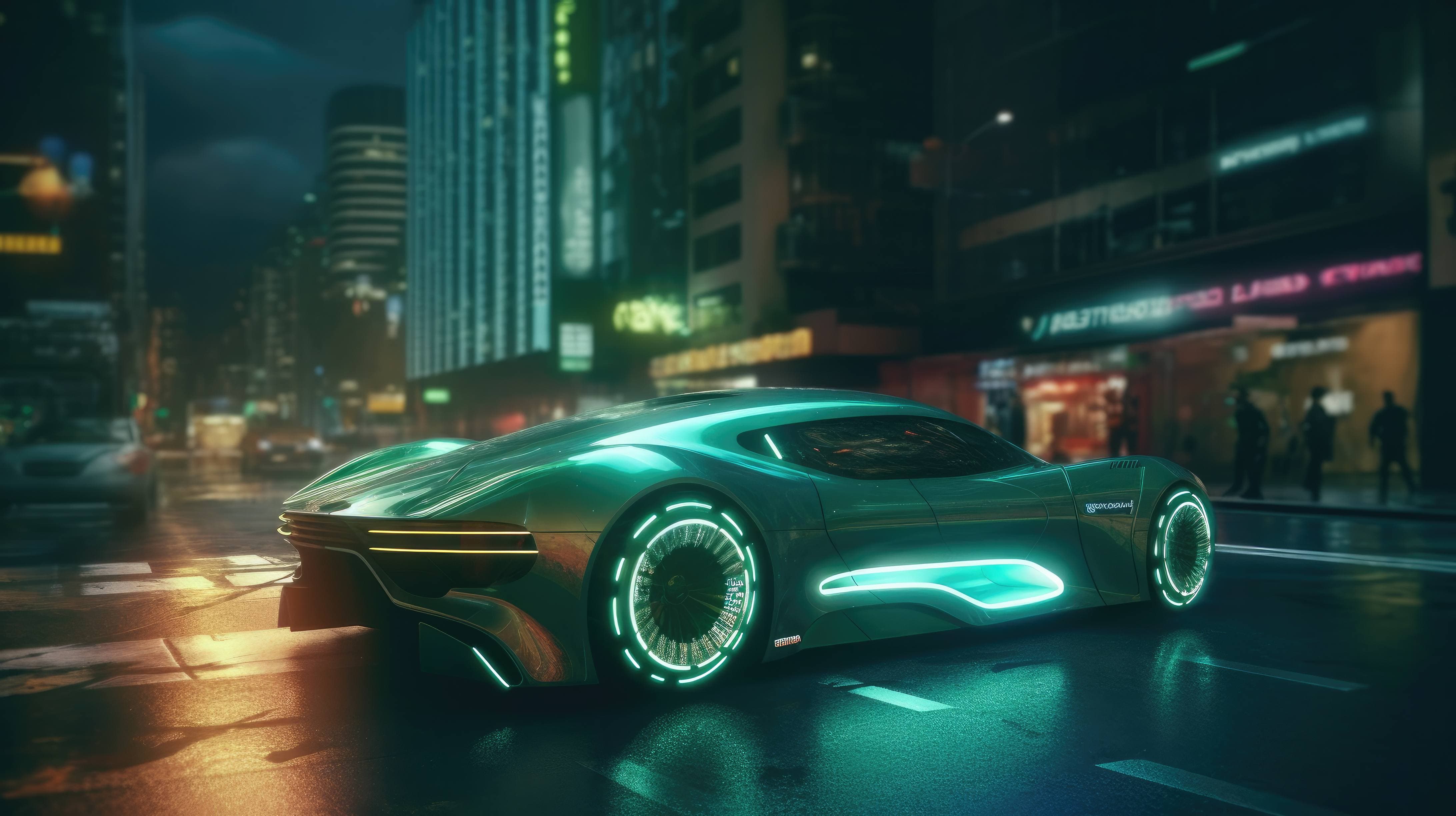 A 4K ultra HD wallpaper of a futuristic