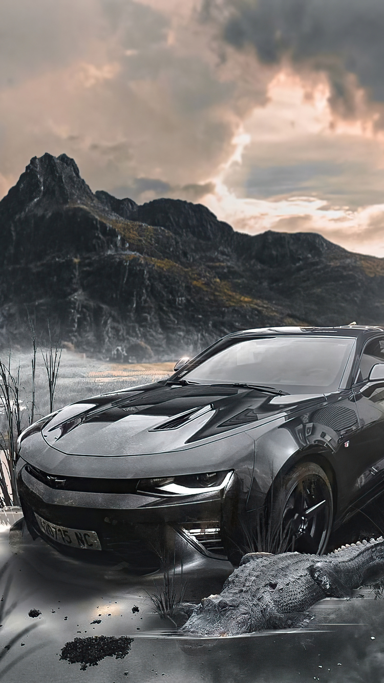 Chevy Camaro Black 4k iPhone 6