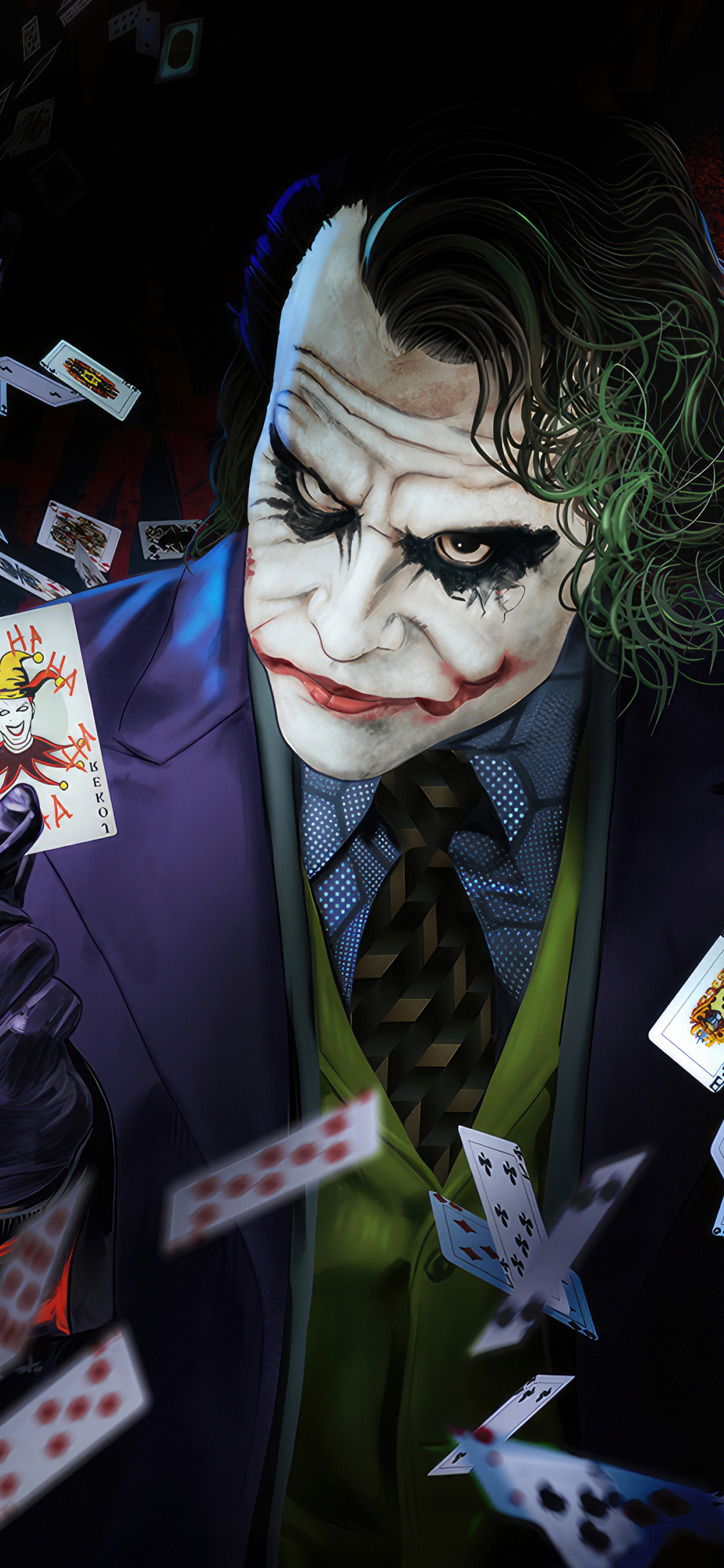 wallpaper 1125x2436 joker playing