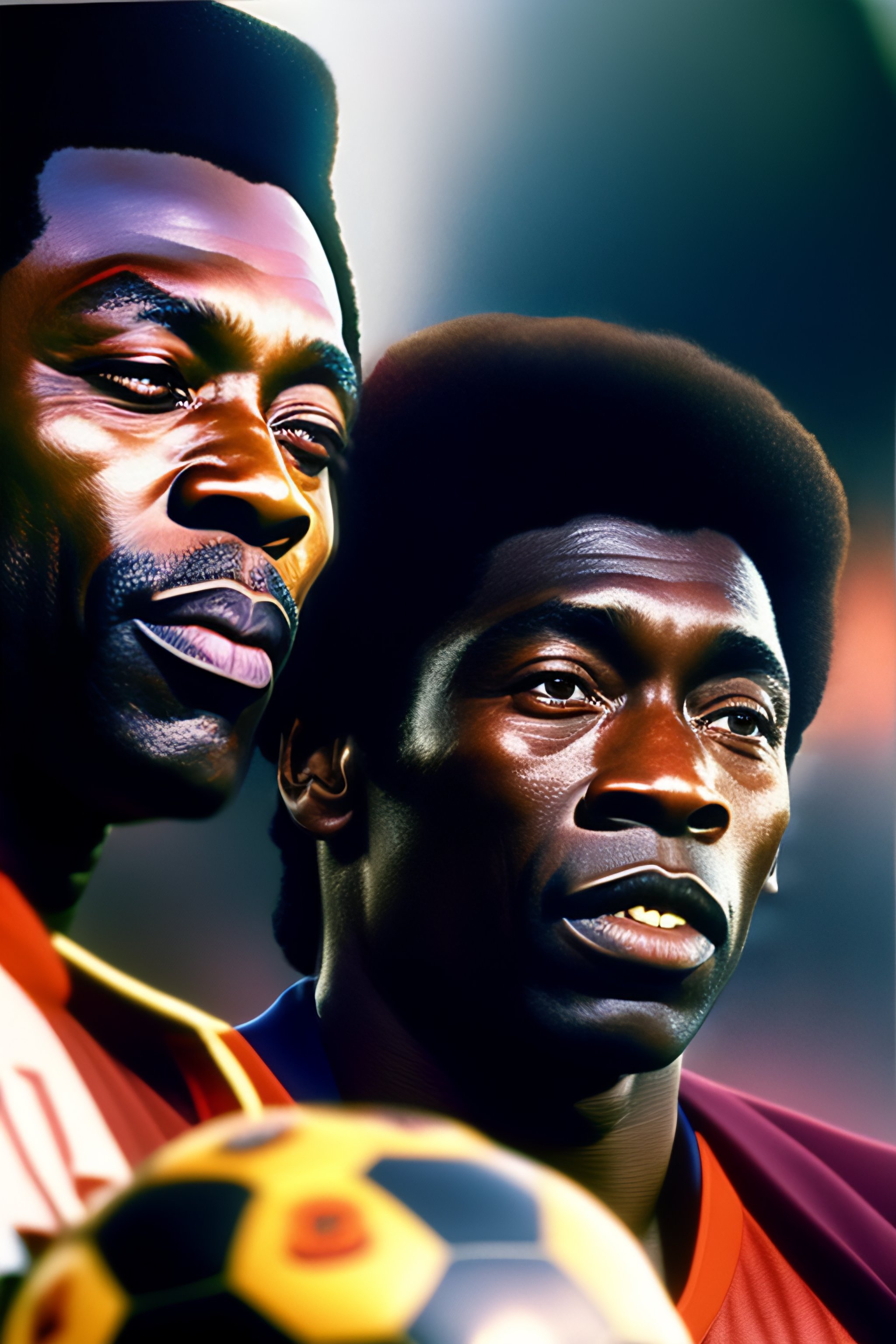 Pele and Maradona in Heaven