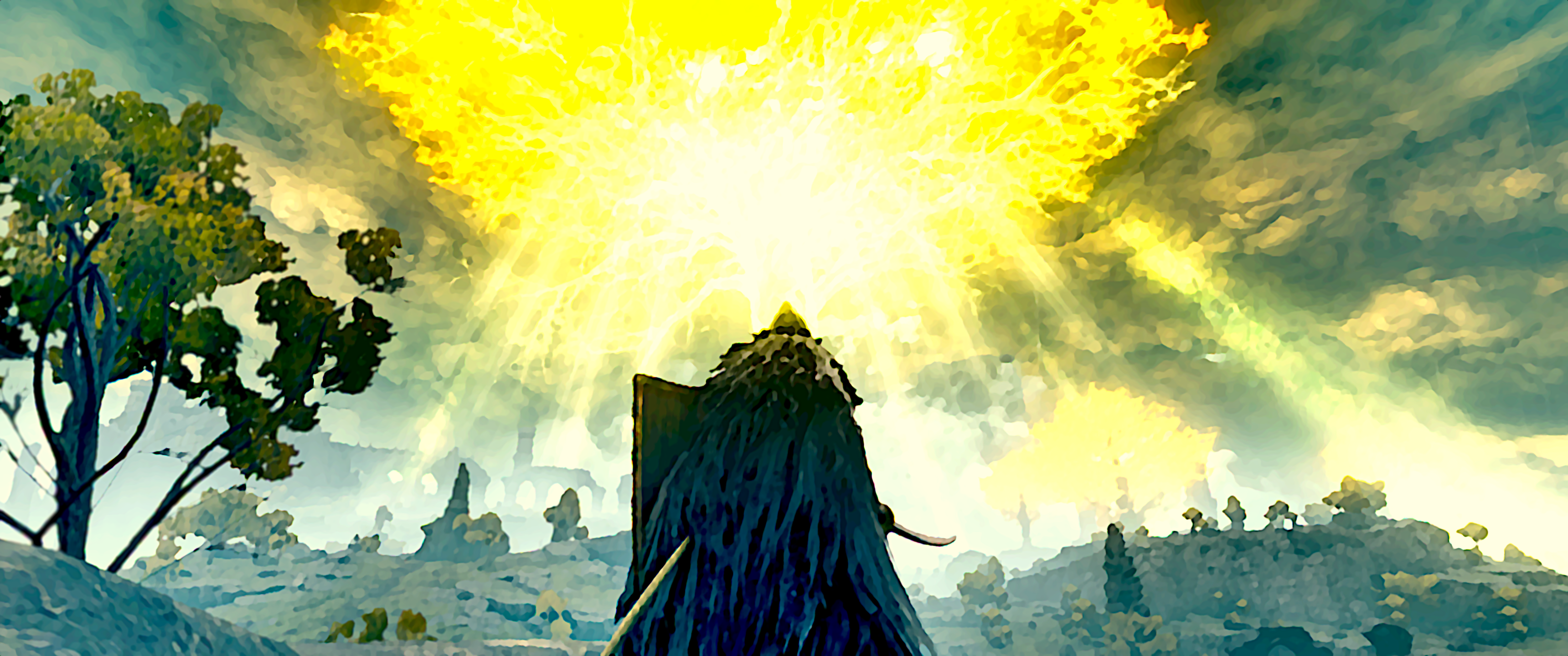 HDR 4K Ultrawide Erdtree view painting