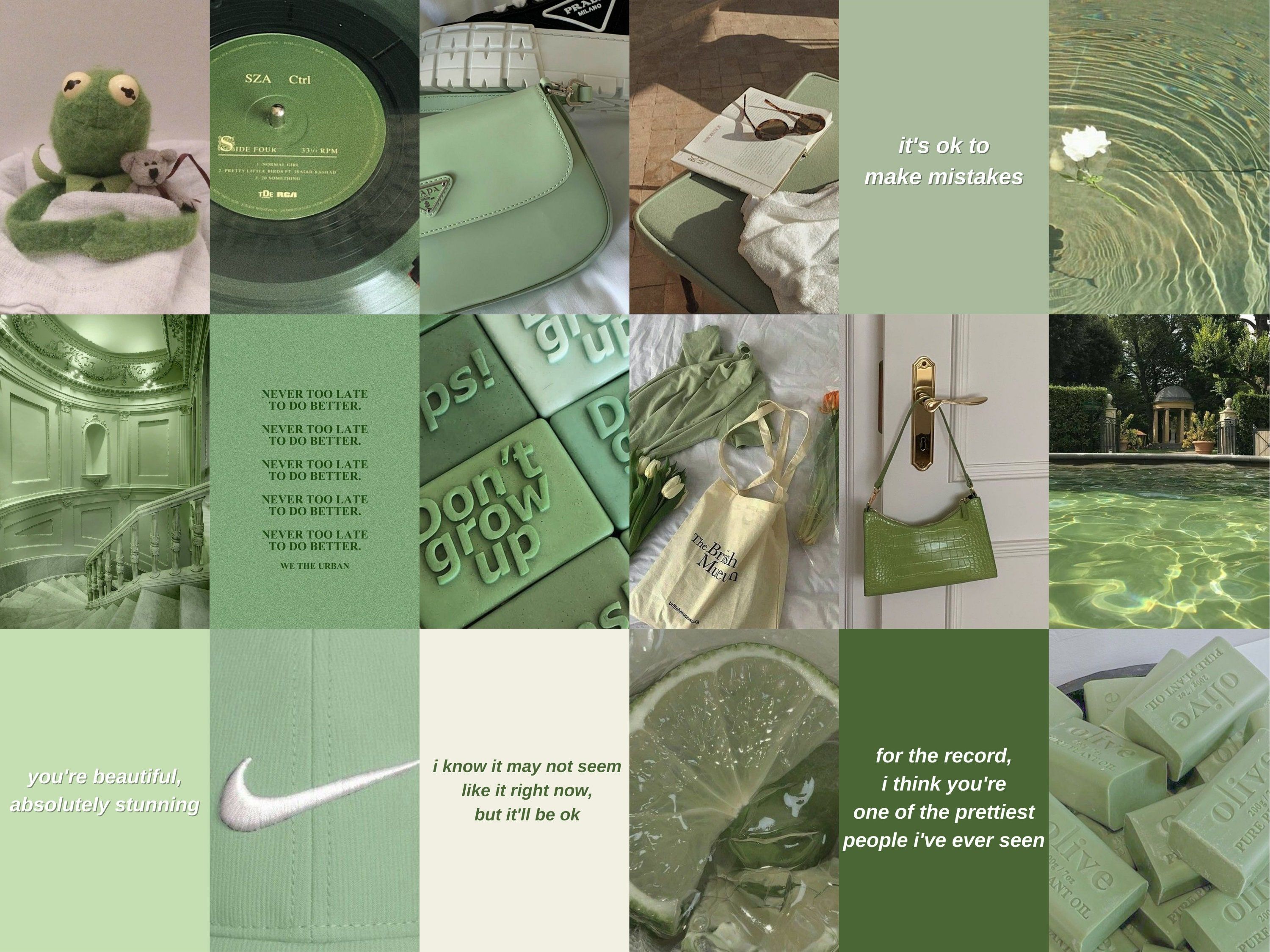 PCS Sage Green Wall Collage Kit