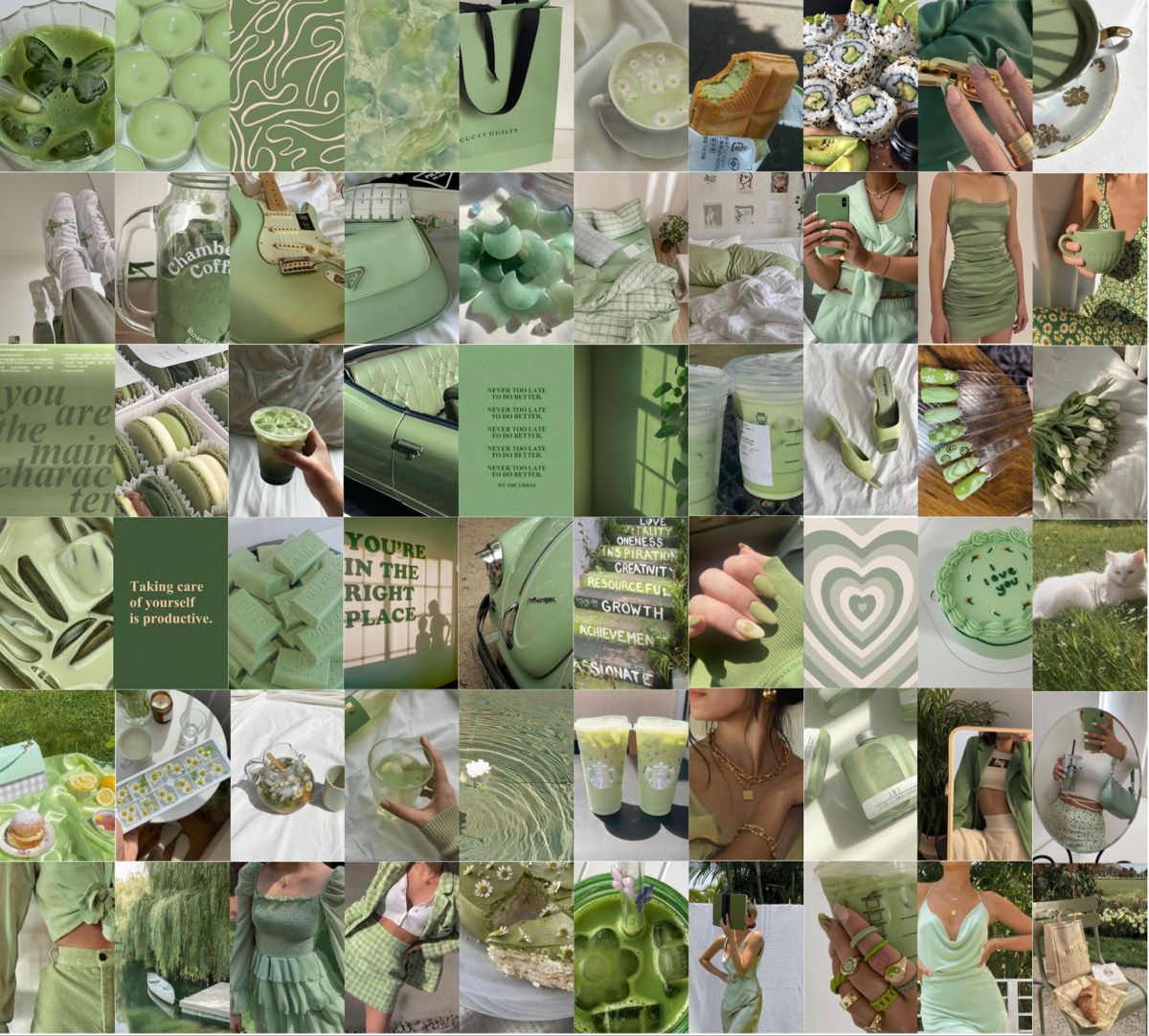 Sage Green Aesthetic Collage Wallpapers - Wallpaper Cave