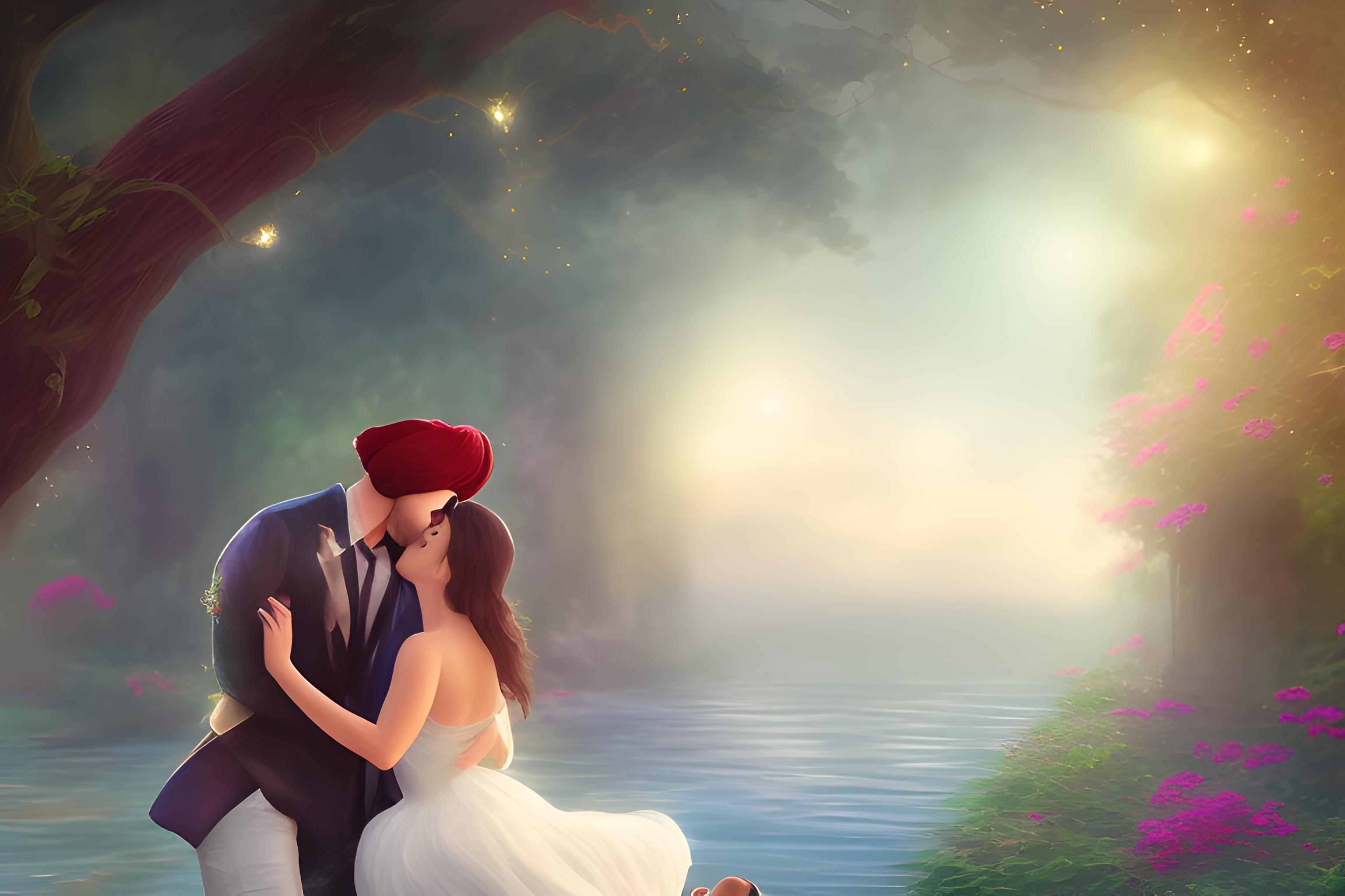 romantic scene and kissing Singh