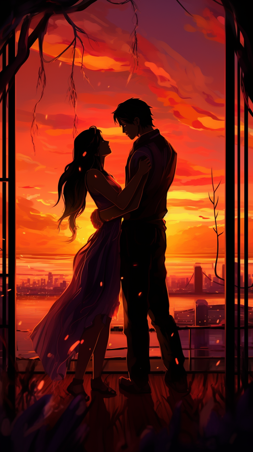 Romantic Sunset Manhua Wallpaper