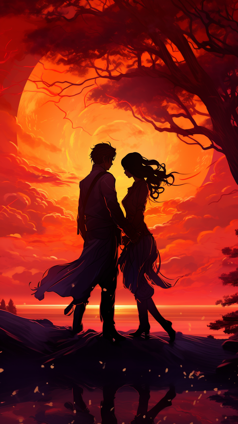 Sunset Silhouettes Manhua Wallpaper