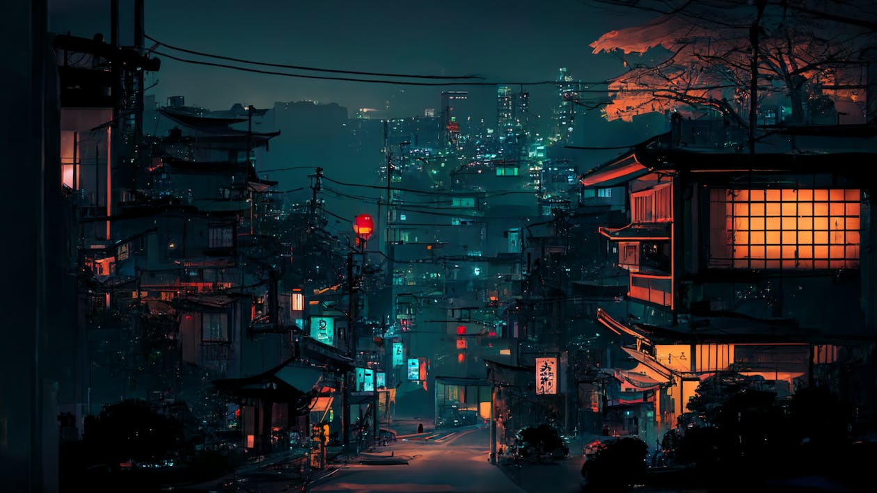 Japan Night City View · Free