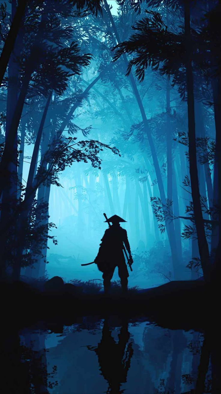 Samurai Warrior Forest IPhone Wallpaper