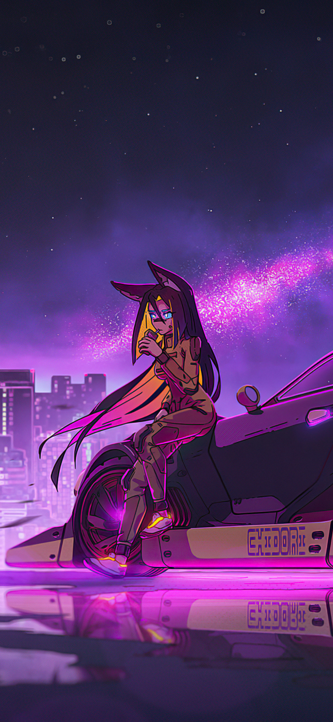 Anime Girl Cyberpunk Ride 4k
