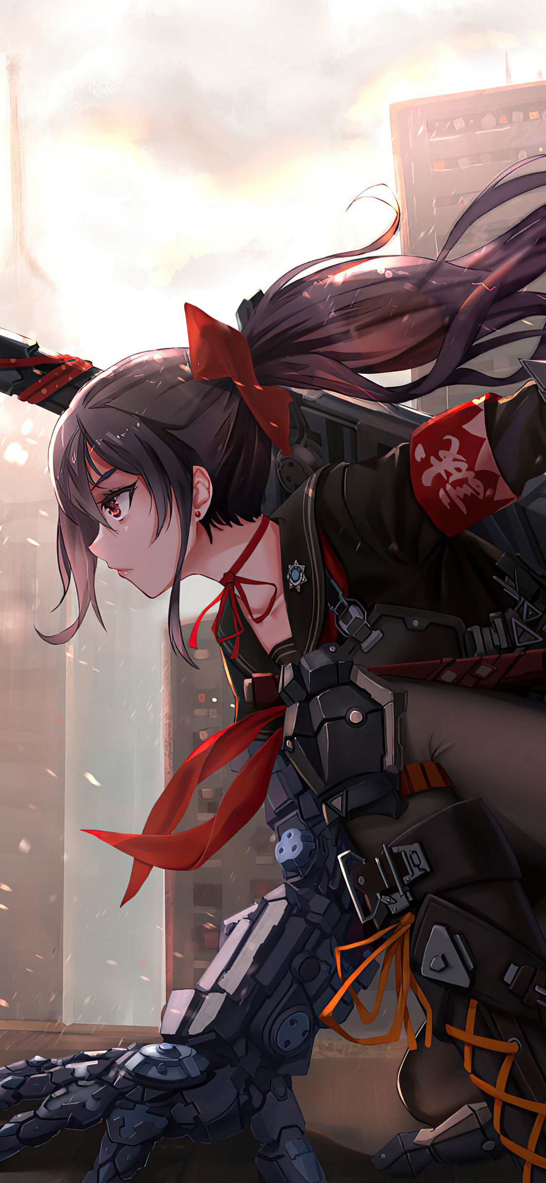 Anime Cyber Arm Sword Girl 4k