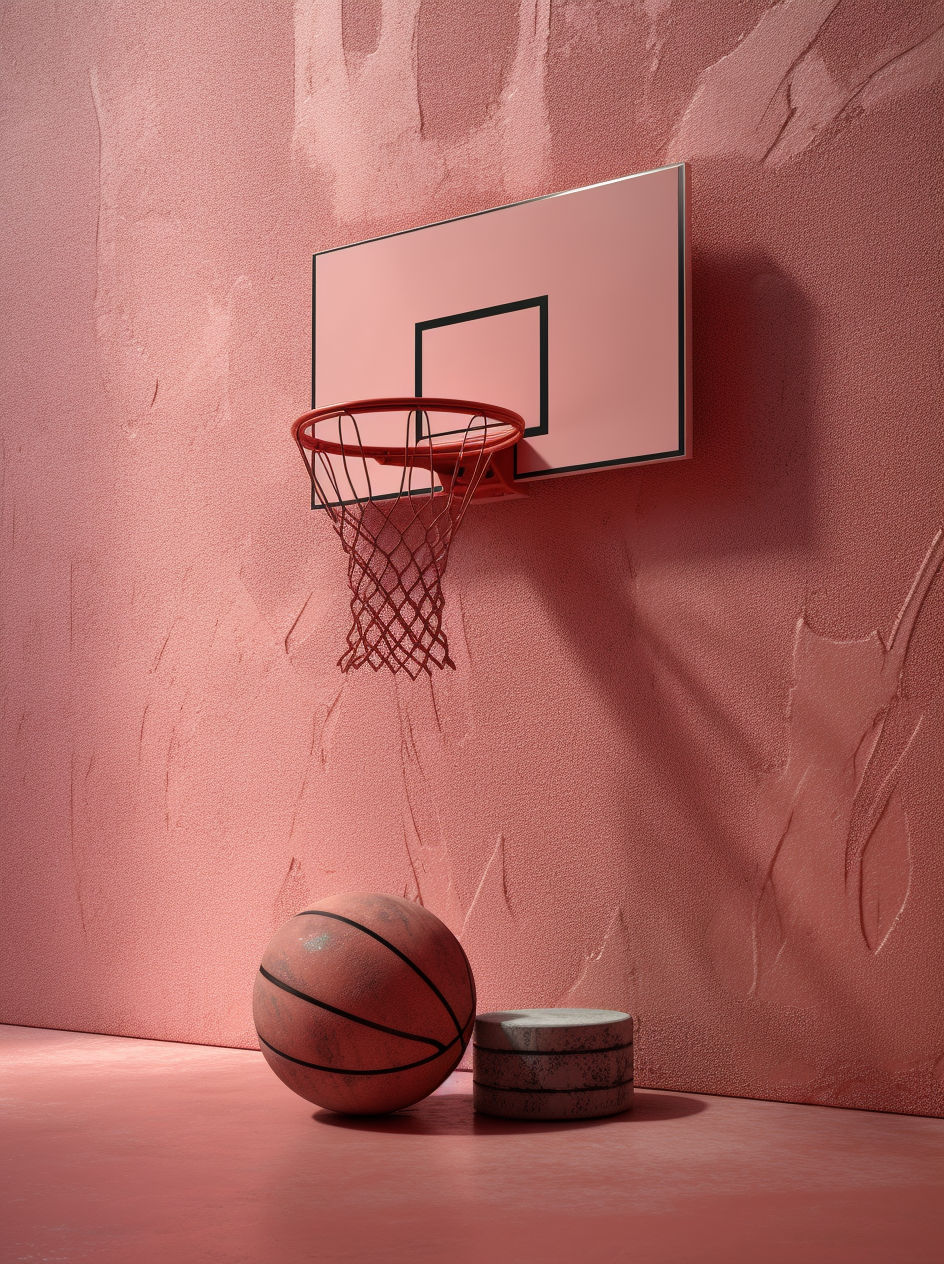 A Basketball Hoop on a Pink Wall. Free