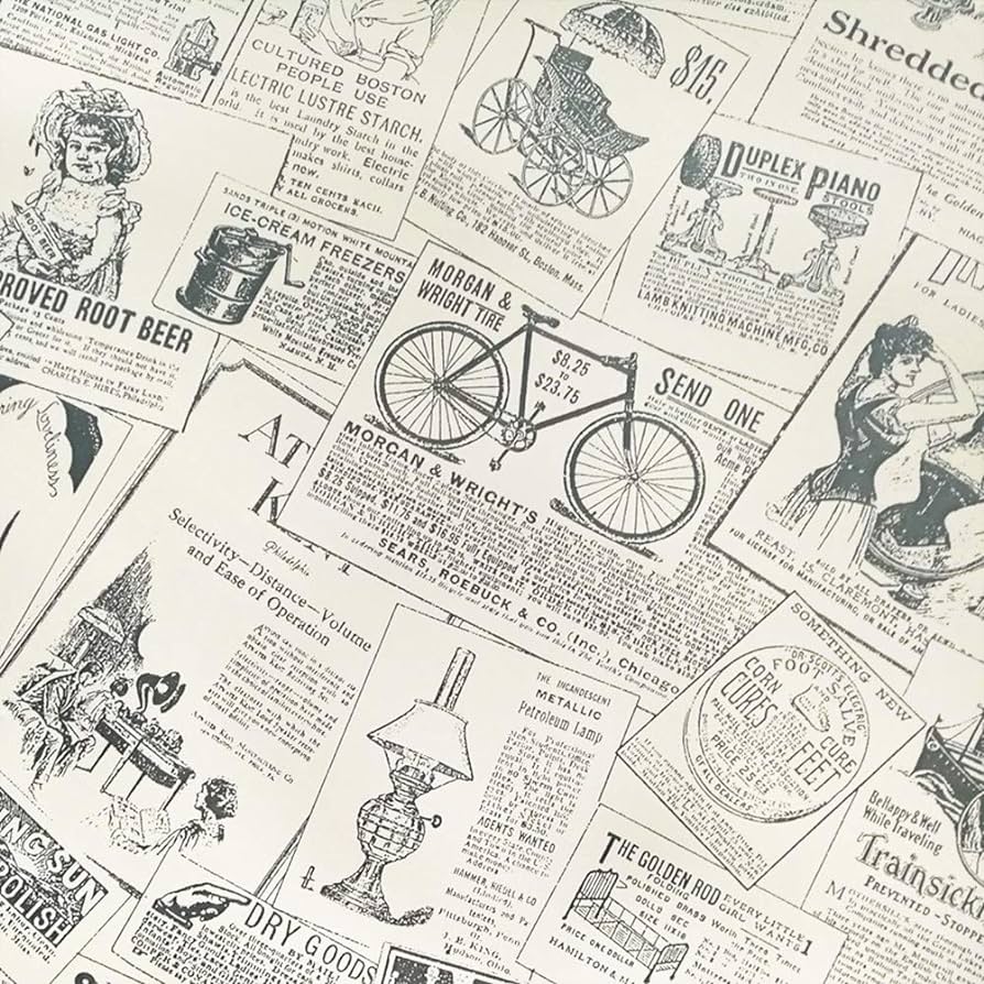 Emoyi Vintage Newspaper Self Adhesive