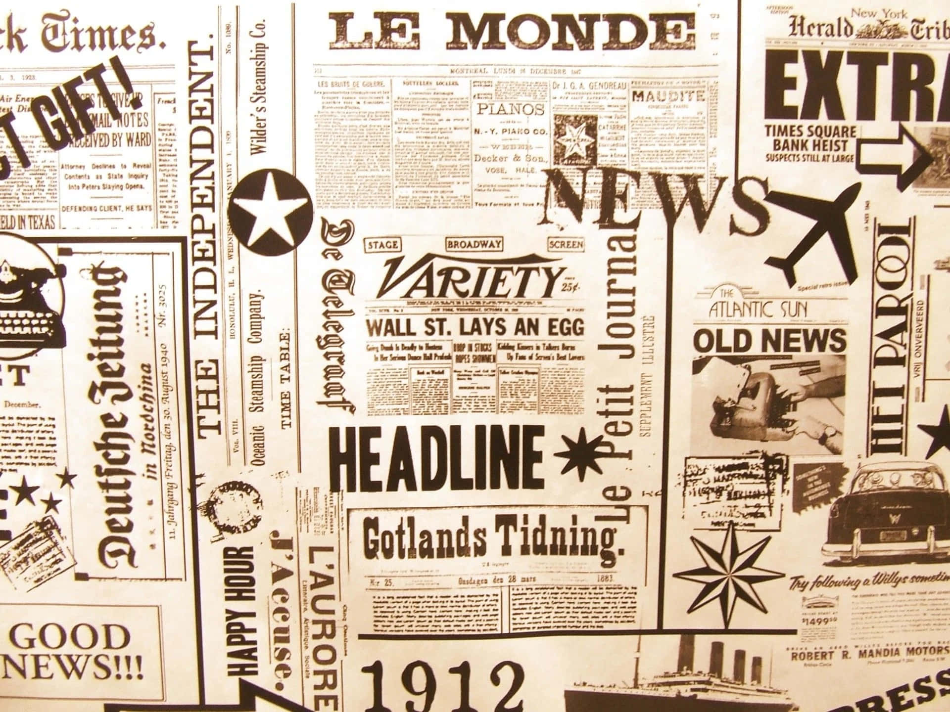 Old Newspaper Background. Wallpaper