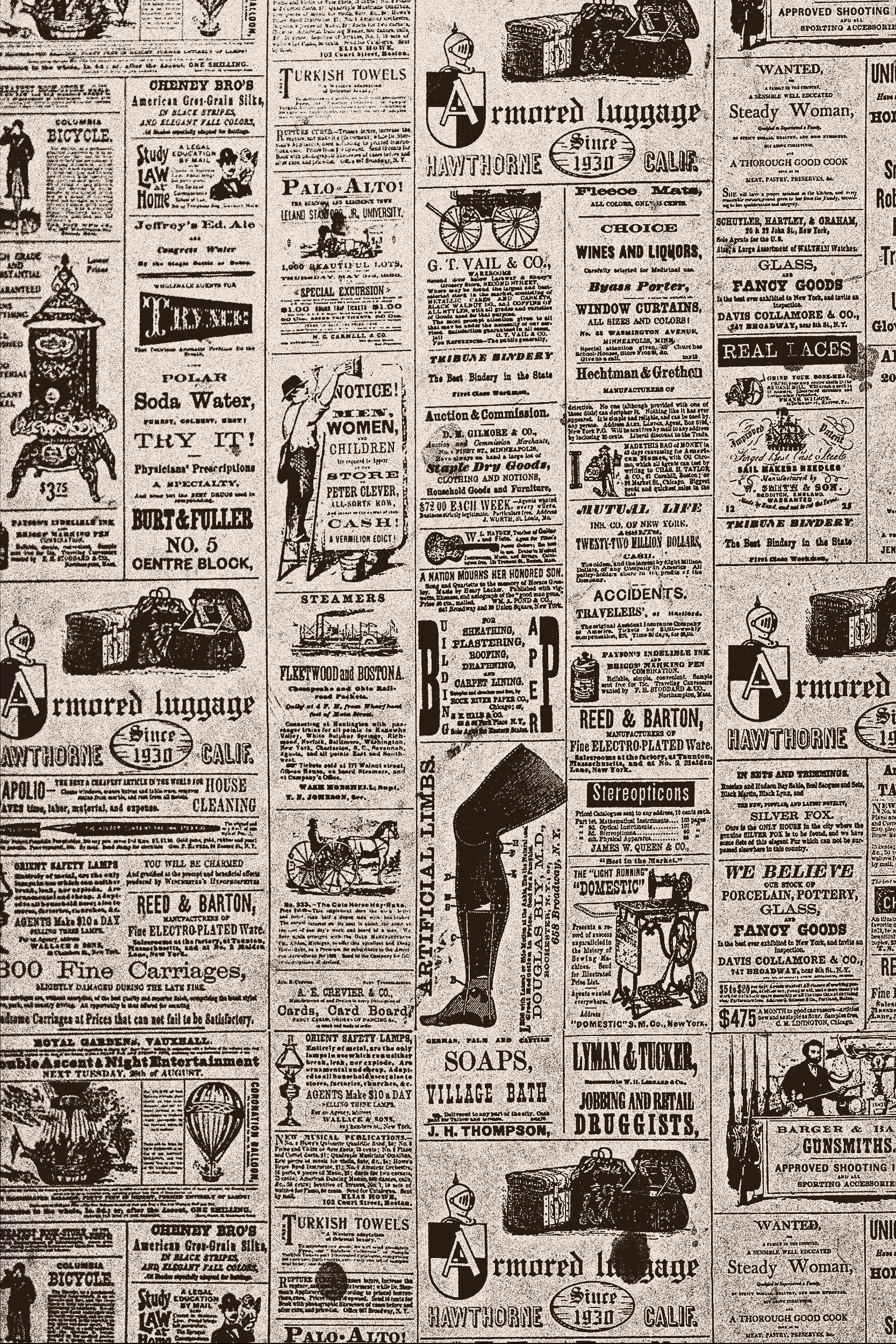 Newspaper textures, Vintage newspaper