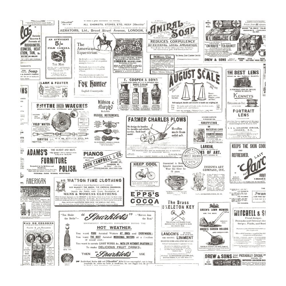 Adamstown Ivory Vintage Newspaper Wallpaper