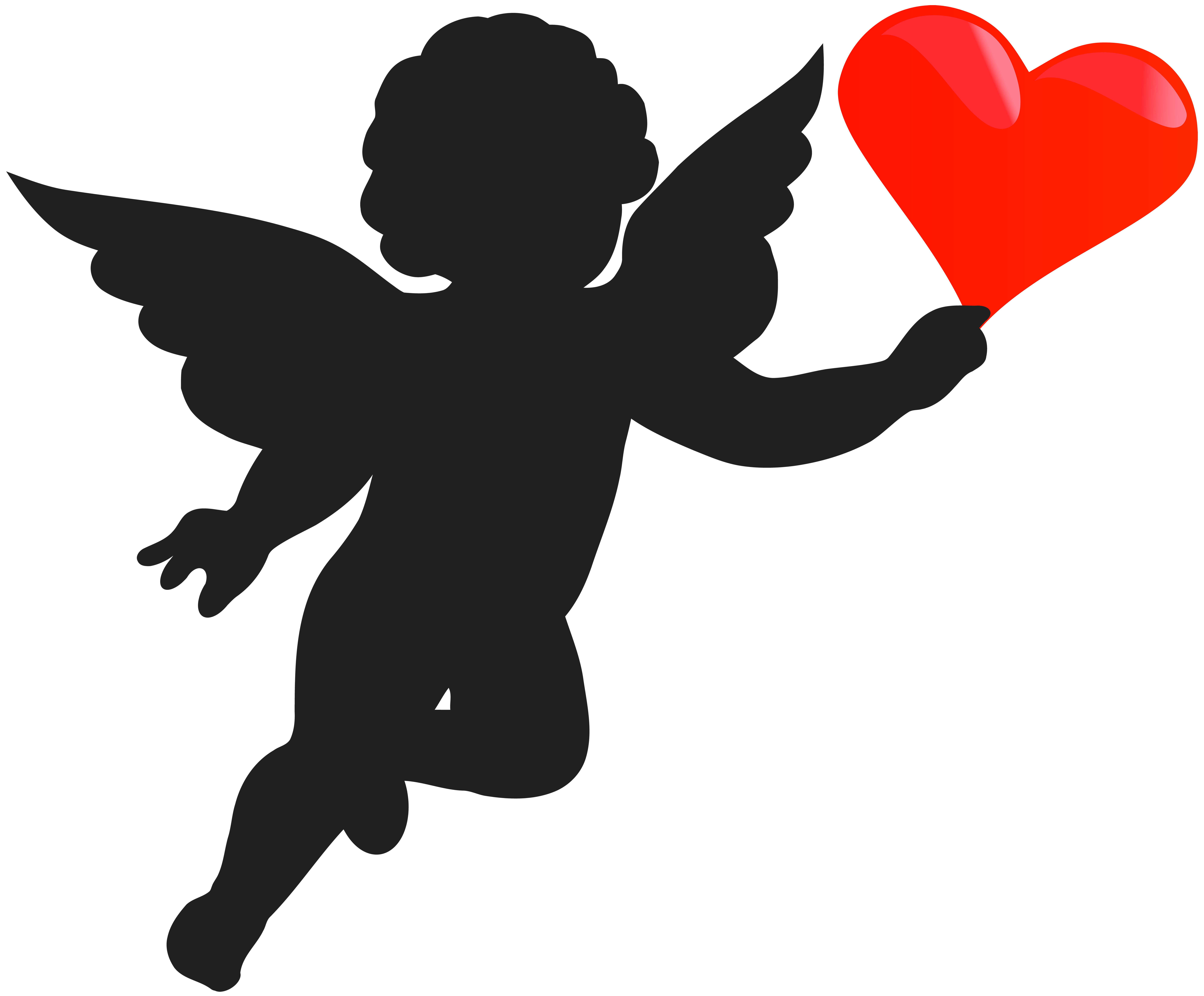 Heart Silhouette PNG Clip Art Image