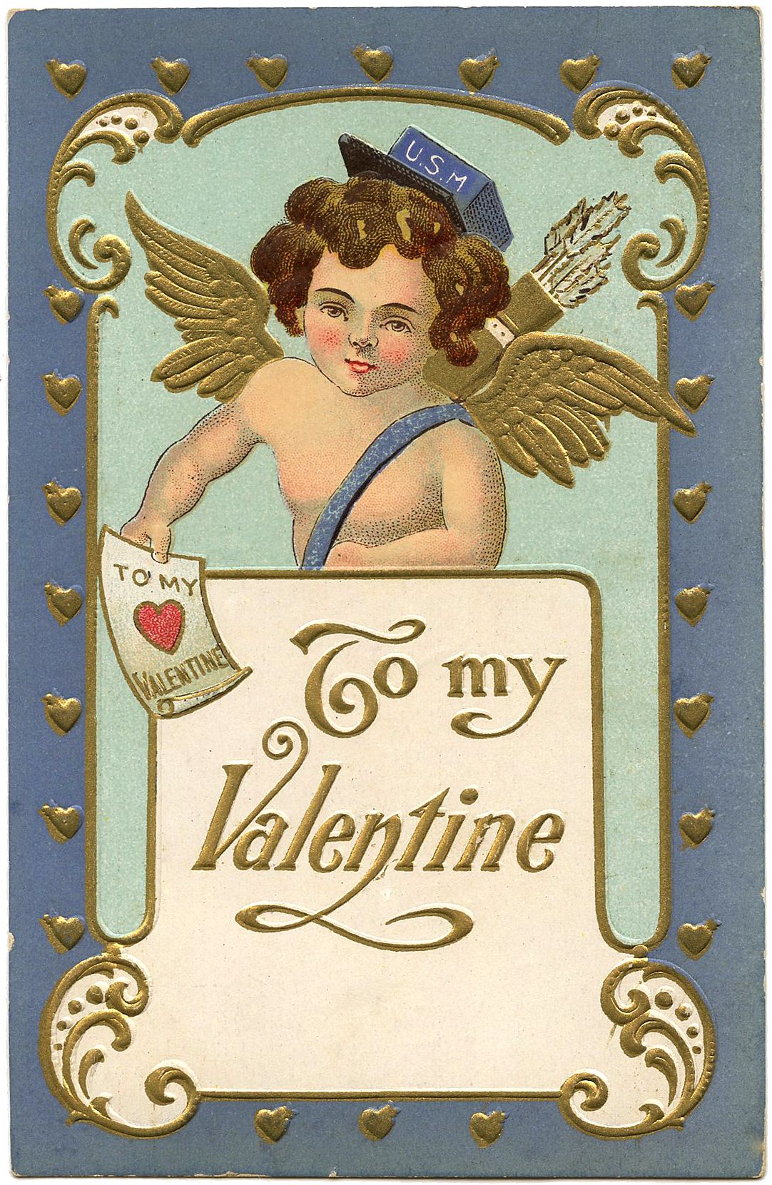 Valentine cupid, Valentine postcards