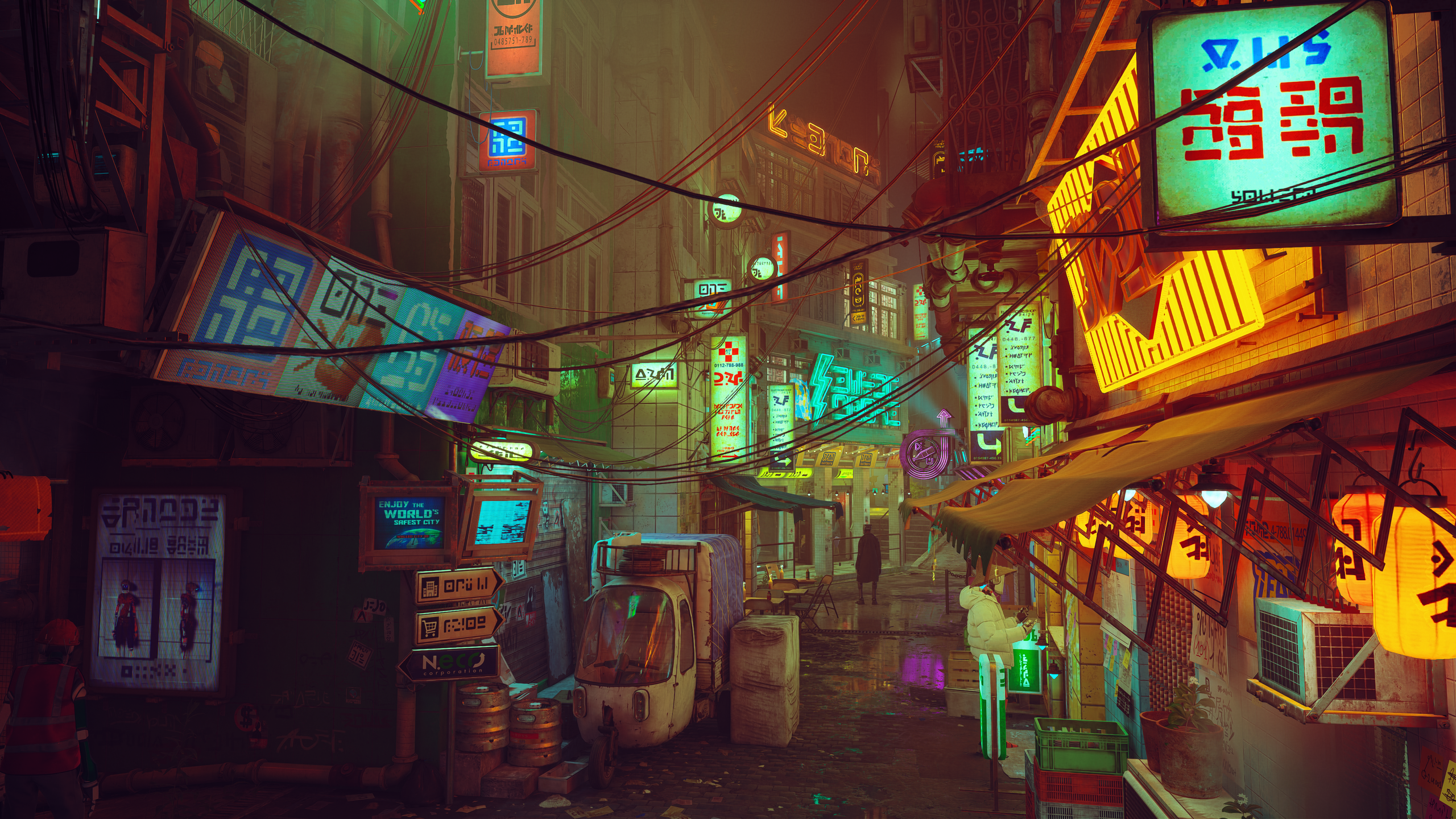 Stray: Neon Nightscape HD Video Game Wallpaper