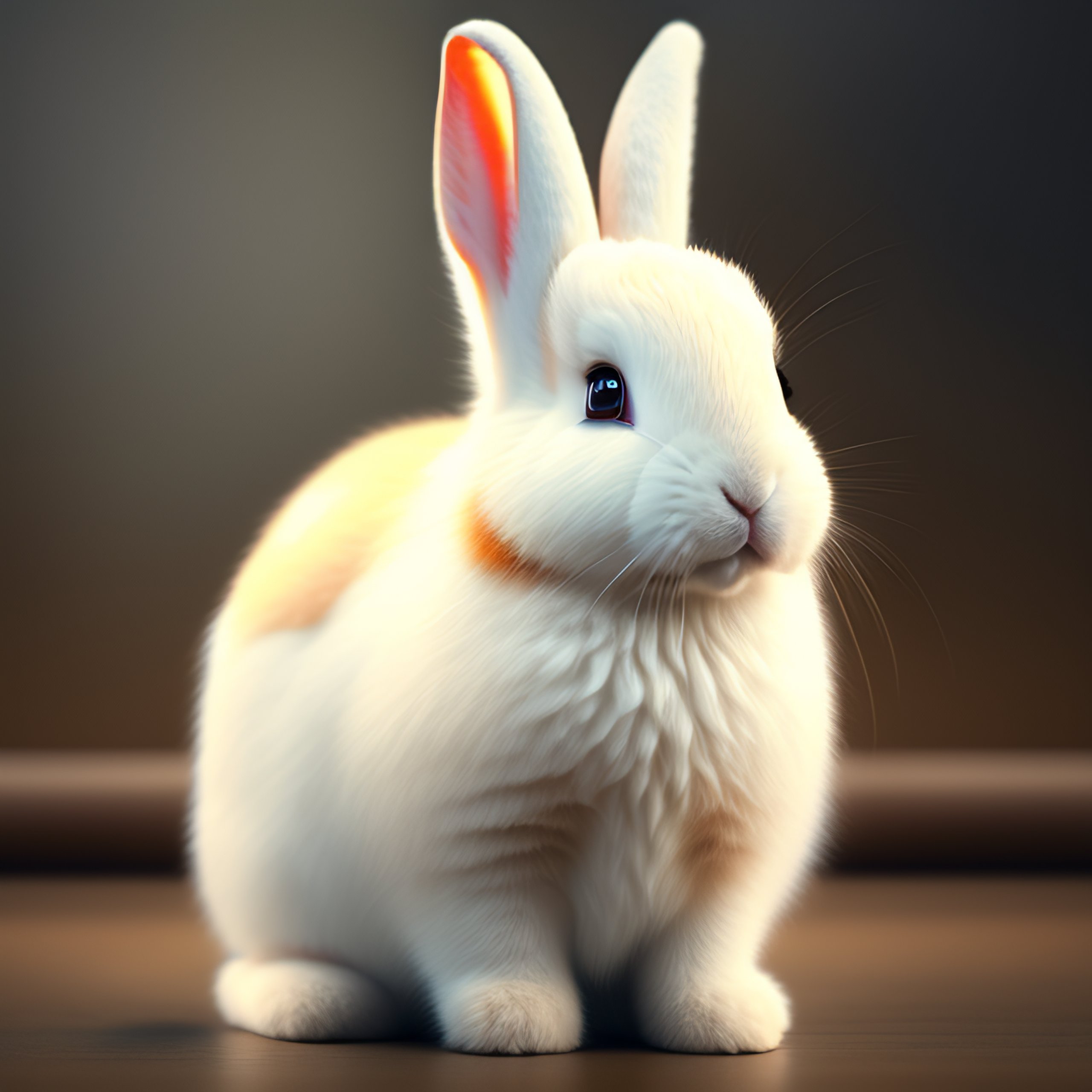 Photo of a cute white and ginger bunny